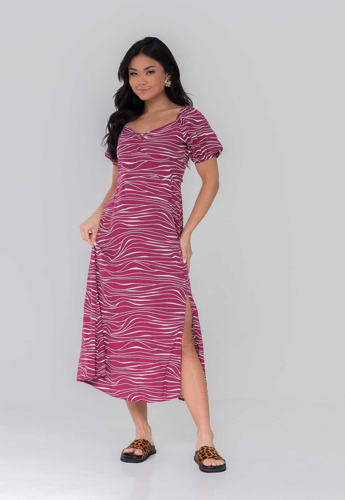 Imagem principal Vestido Aura Midi árcia Ondas Aura vinho