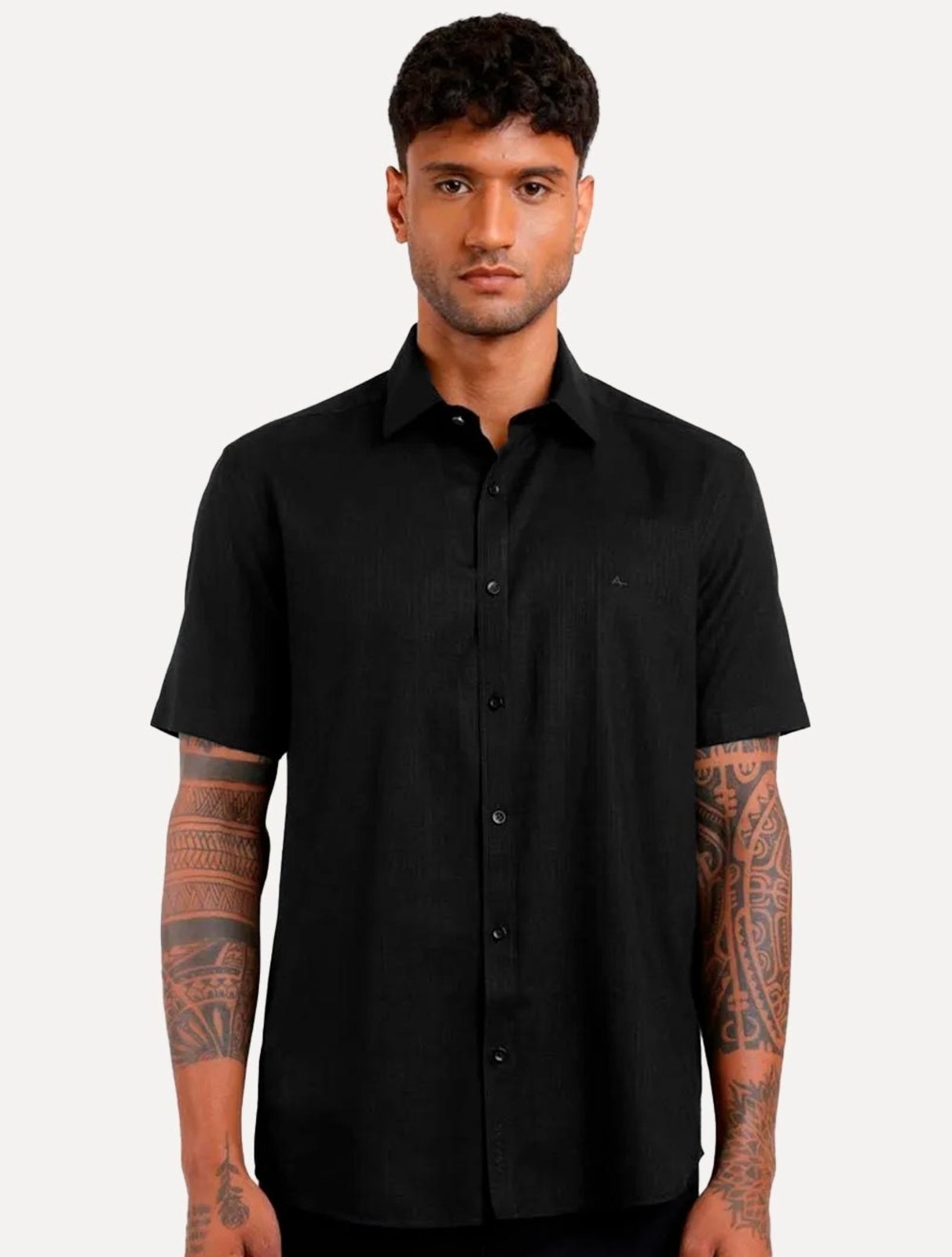 Imagem principal Camisa Aramis Masculina Manga Curta Tricoline Stretch Pocket Mono Preta Aramis preto