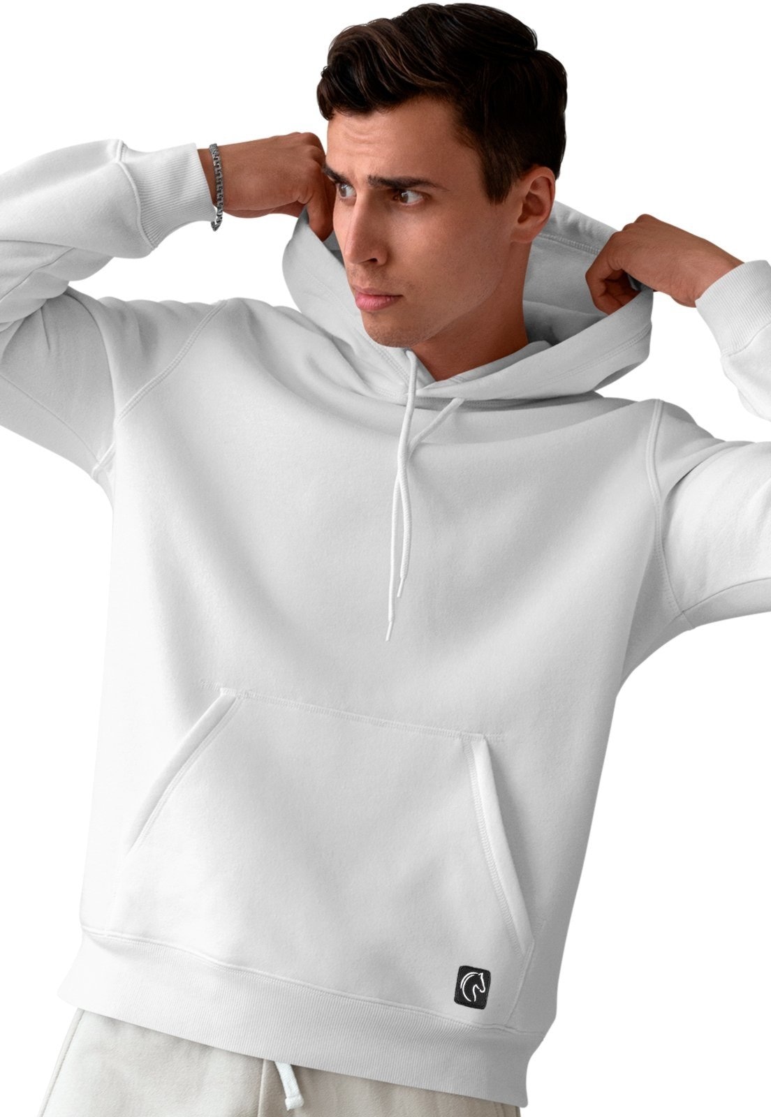 Imagem principal Blusa De Frio Masculina W2 Moletom Liso Com Capuz e Bolso Canguru Felpado W2 STORE azul/azul marinho/bege/branco/cinza/preto/rosa