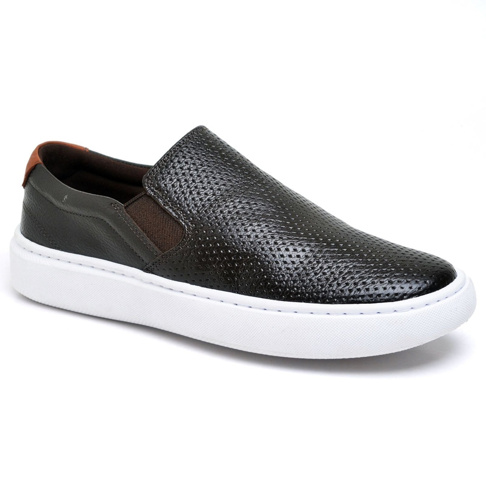 Imagem principal Tênis Slip On Iate Casual Couro Macio Calce Fácil Sola Flat Nine4 café/marrom
