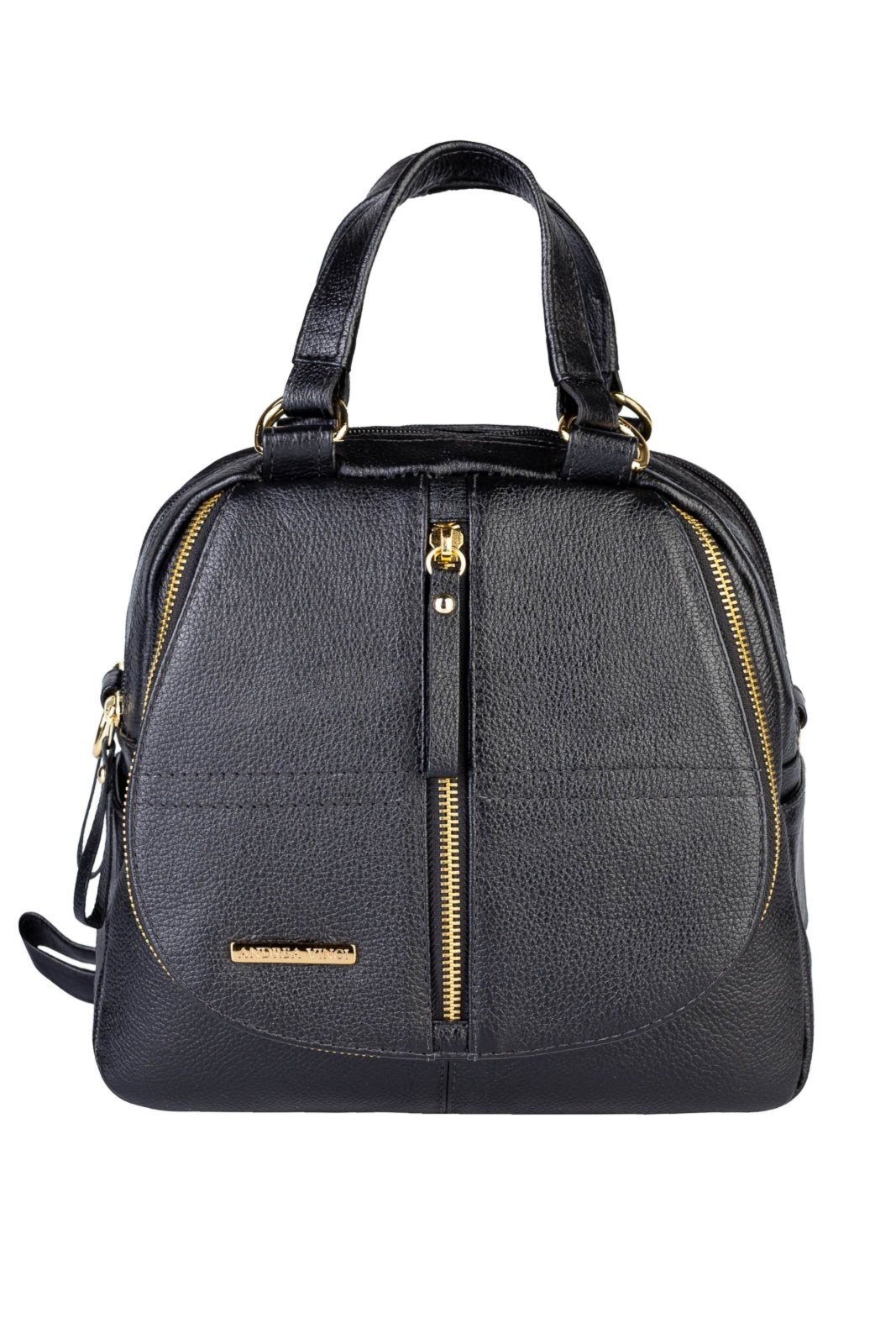 Imagem principal Bolsa Andrea Vinci mochila de couro liso 3 em 1 Marina - Preta Andrea Vinci caramelo