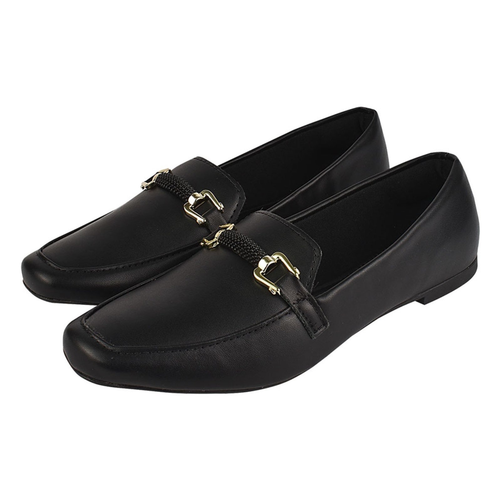 Imagem principal Sapato Feminino Mocassim CM Calçados Bico Quadrado Confort Sapatilha Social Monte Shoes preto