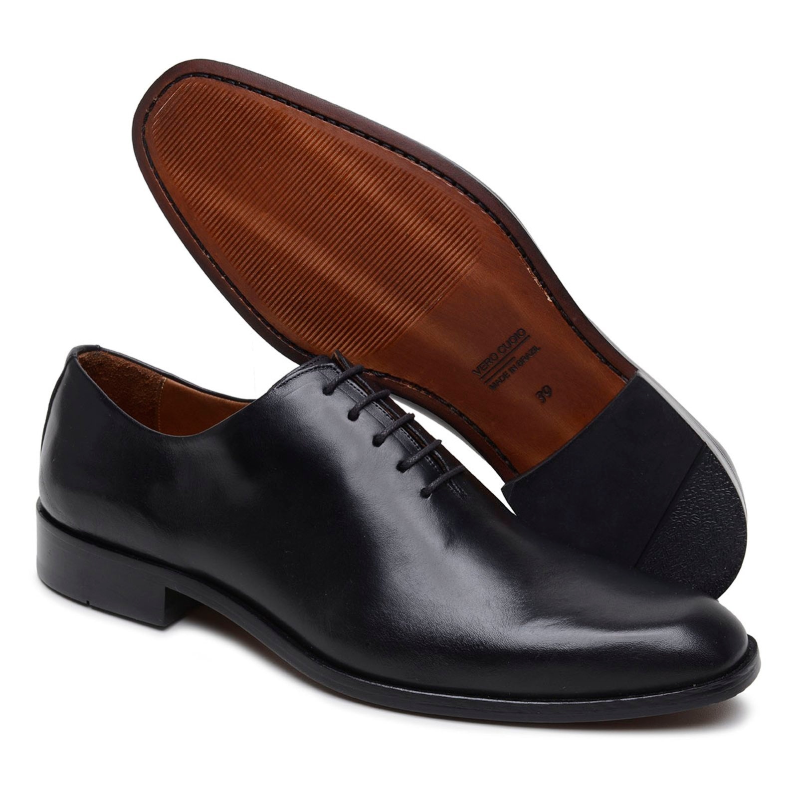 Imagem principal Sapato Masculino Anna Andrade Social Sola De Couro Mocassim Derby Clássico Elegante Anna Andrade preto