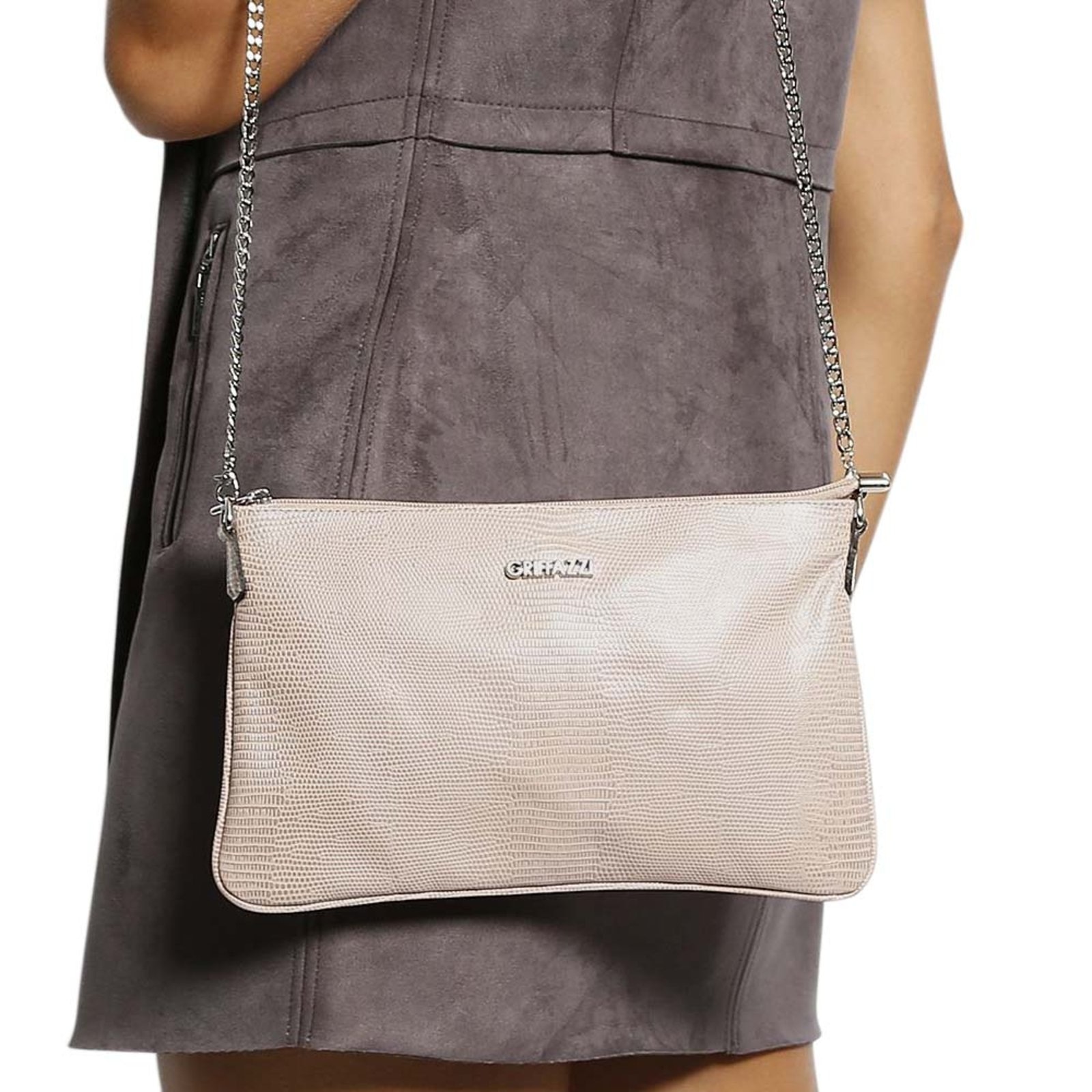 Imagem principal Bolsa Clutch Transversal em Couro Griffazzi Nude Griffazzi multicolorido/nude nude