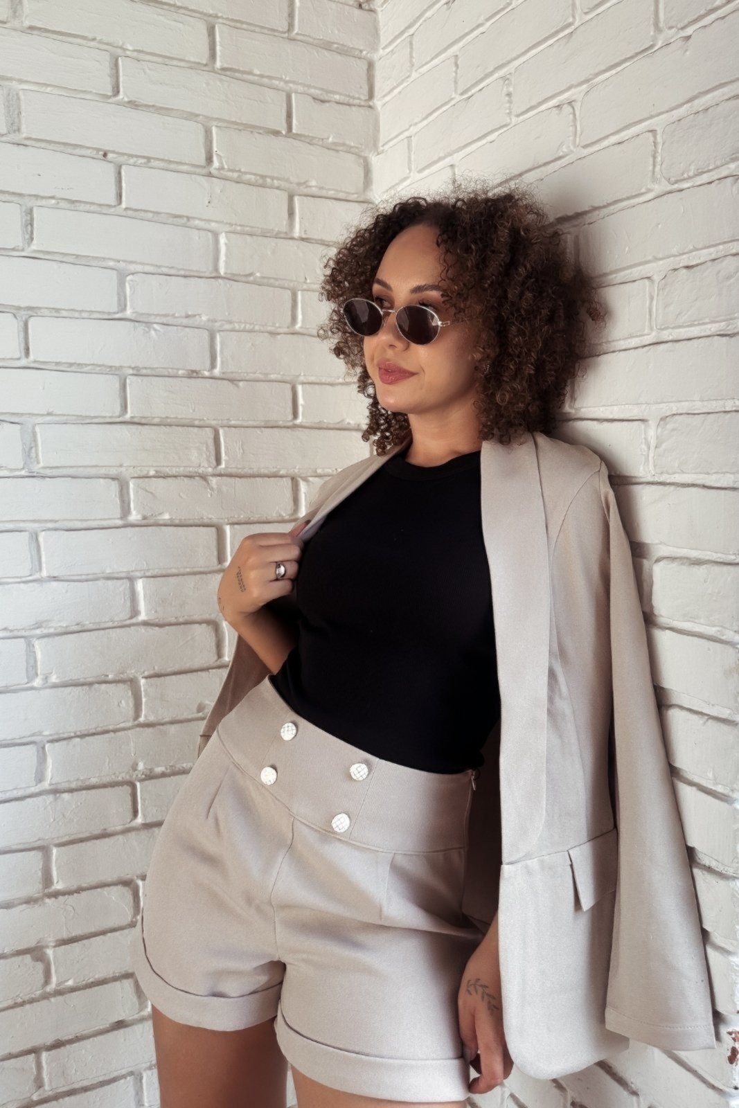 Imagem principal Short Vanibele Alfaiataria Nude Vanibele bege nude