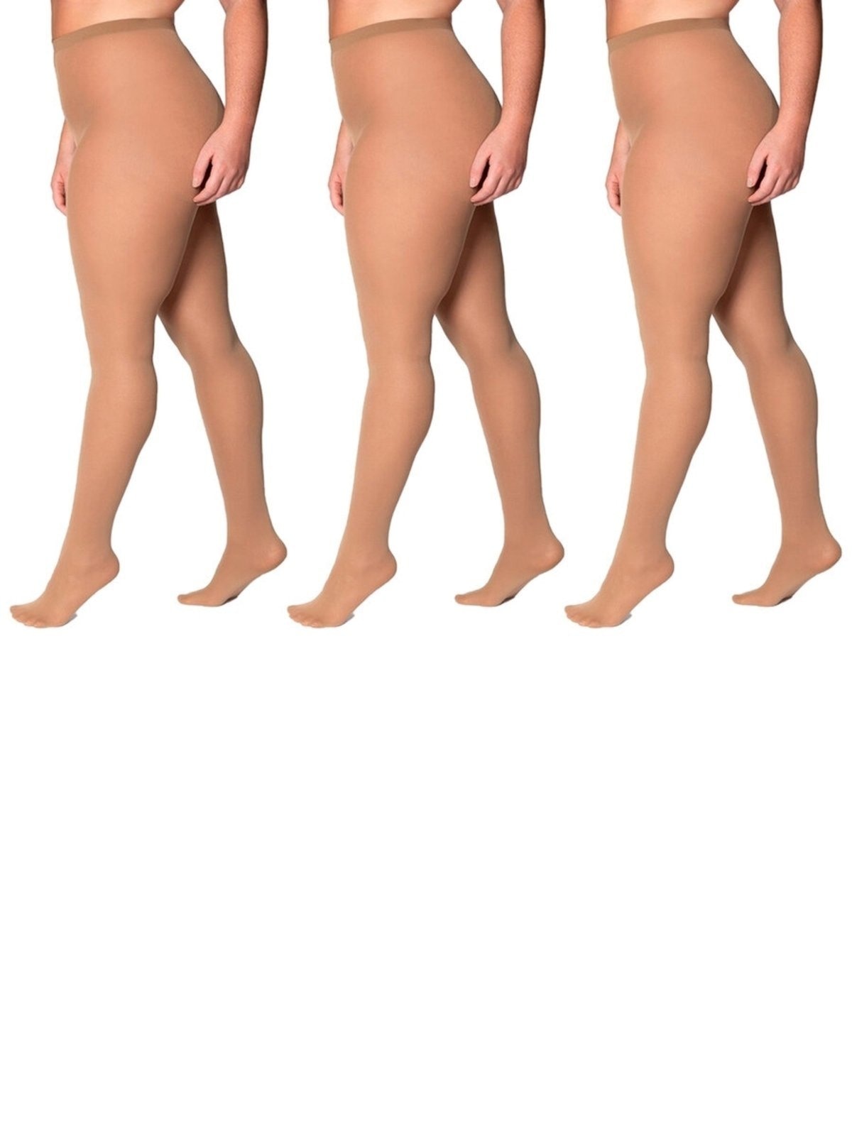 Imagem principal Kit com 3 Meias Calças Fio 40 Opaca Plus Size Loba Lupo bege