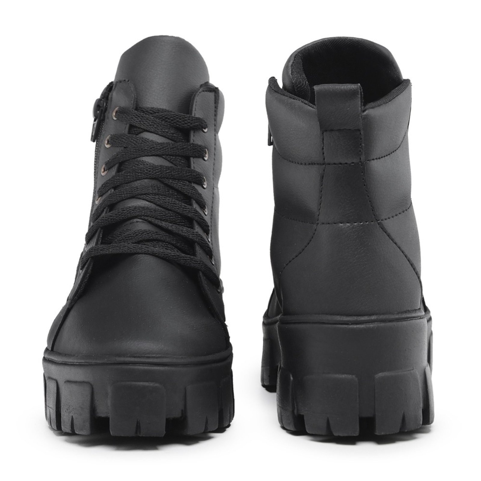 Imagem principal Coturno Bota Feminina Cano Medio Blogueira Tendencia Footworks preto