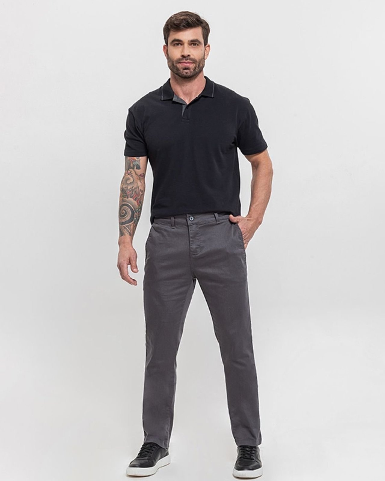 Imagem principal Calça Sarja Masculina - Sport Fino - Black Jeans - Chumbo Black Jeans cinza black