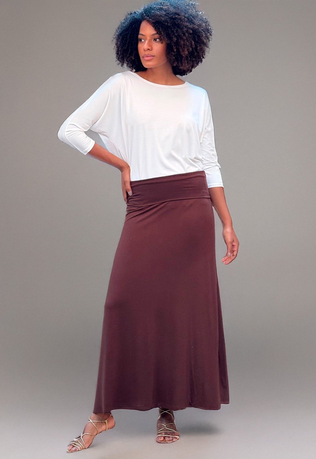 Imagem principal Saia Amazonia Vital Longa Malha SAZ Amazonia Vital marrom