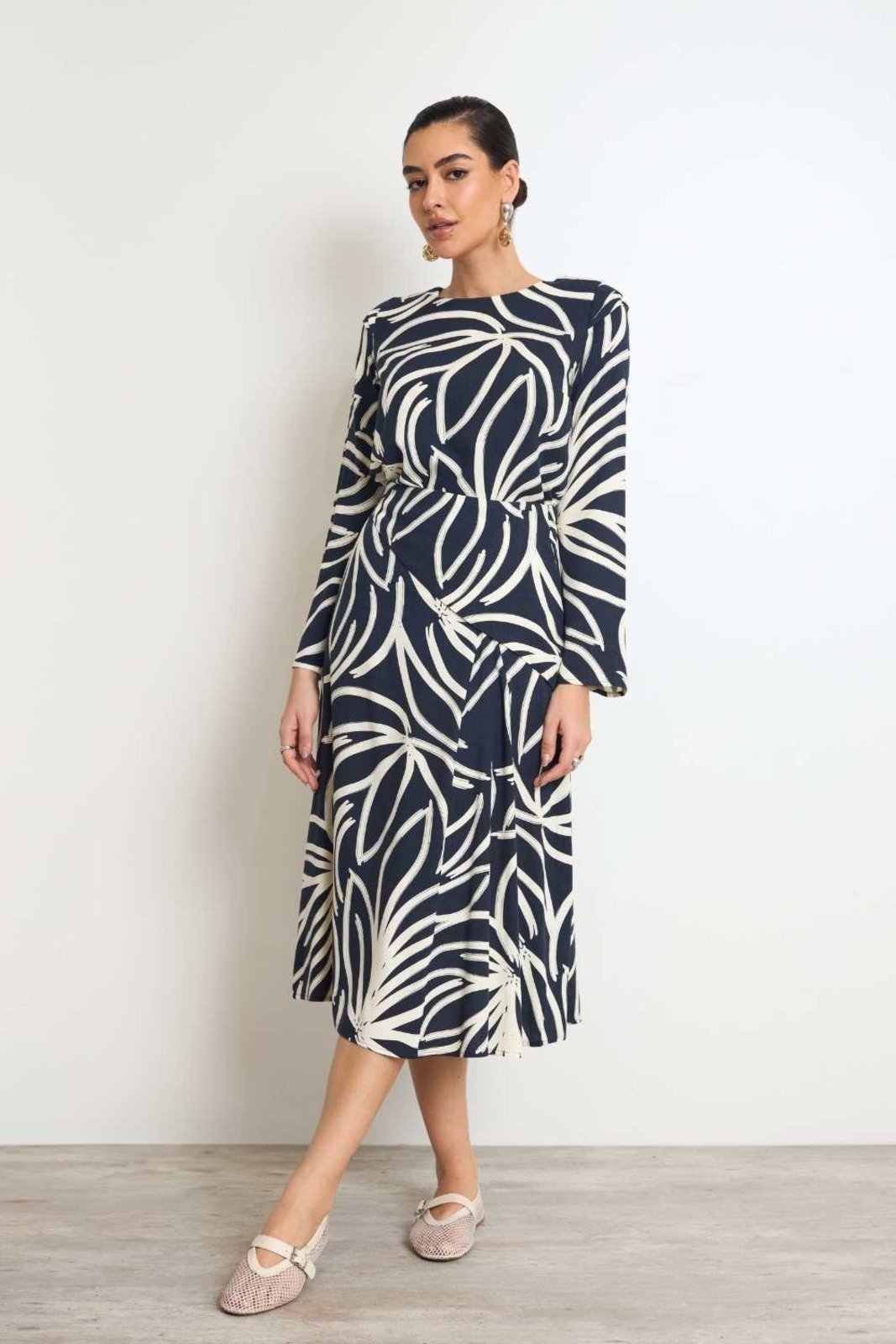 Imagem principal Saia Vanibele Midi Estampada Vanibele azul marinho/estampado