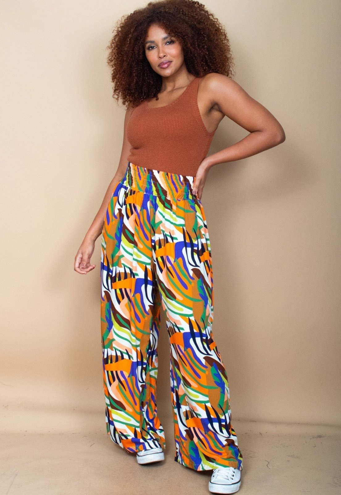 Imagem principal Calça Cabanafree Pantalona Elastic Embaú Estampa Cores Vibrante Cabanafree estampado/laranja/multicolorido/off-white