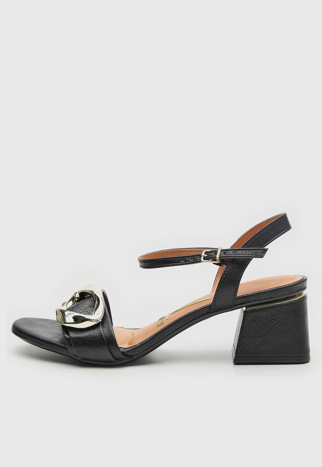 Imagem principal Sandália Feminina Vizzano Salto Bloco Metal Preta VIZZANO preto