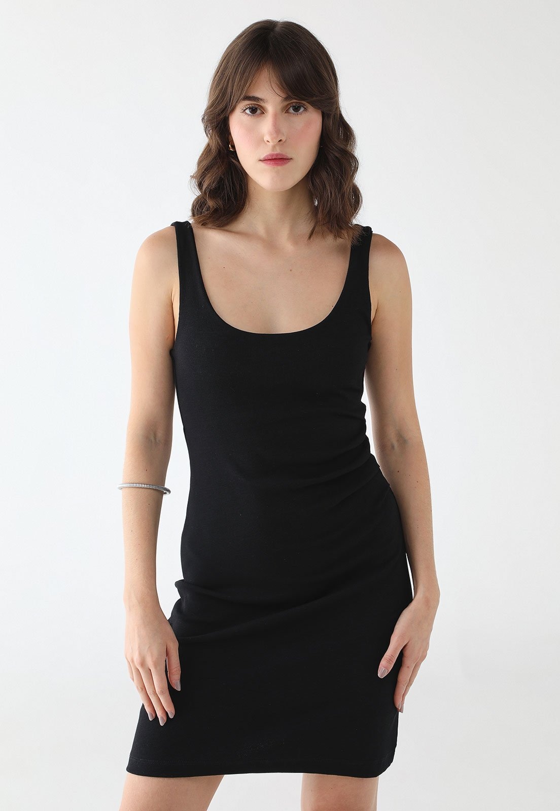 Imagem principal Vestido Curto Feminino Hering Canelado Hering preto