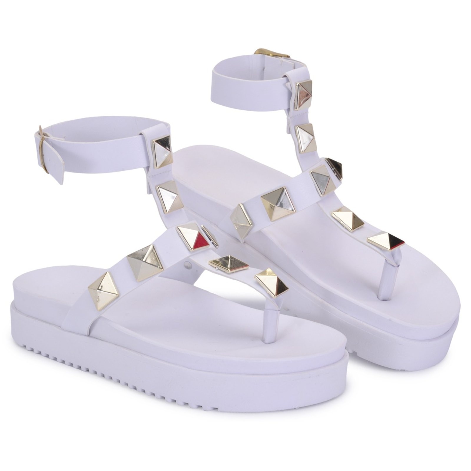 Imagem principal Sandália Papete Feminina Plataforma Com Fivela Ajustável 099 Branca Footworks branco