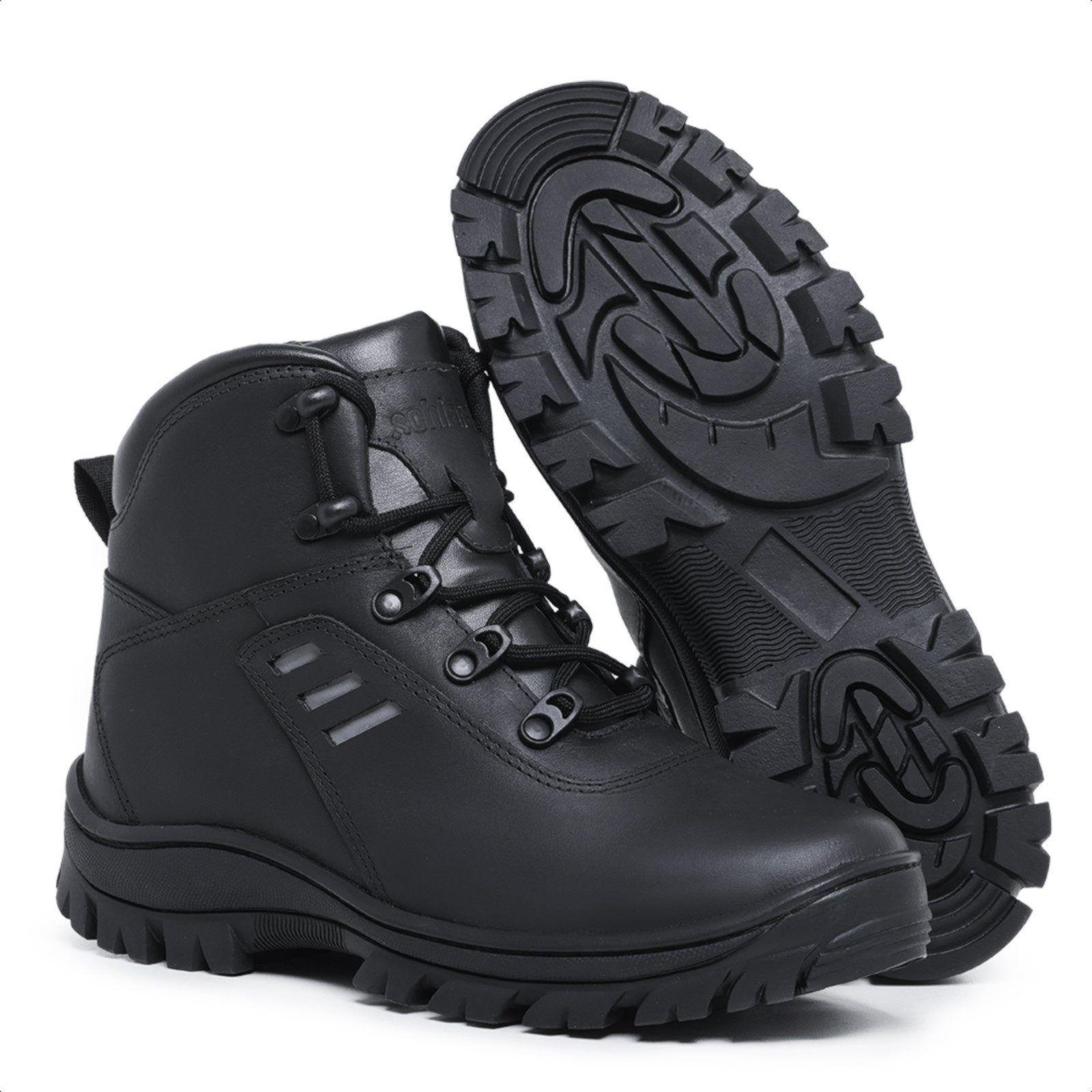 Imagem principal Bota Coturno Masculino de Couro Tratorado Cano Curto Adventure Trilha Camping Sch 940 Schiareli preto