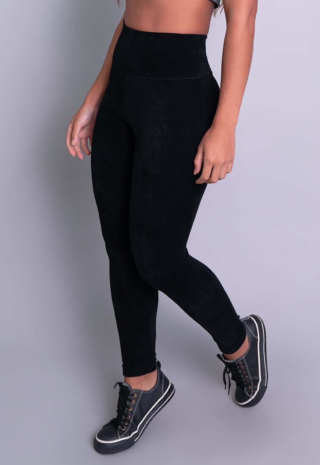 Imagem principal Calça Legging MVB Modas Veludo Cotelê Cintura Alta Preta Mvb Modas preto