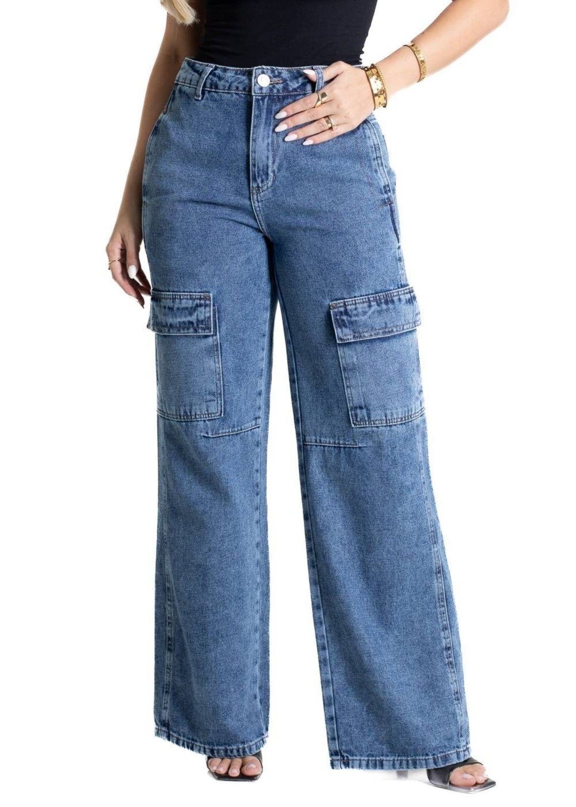 Imagem principal Calça Jeans Sawary Wide Leg - 280998 Sawary azul