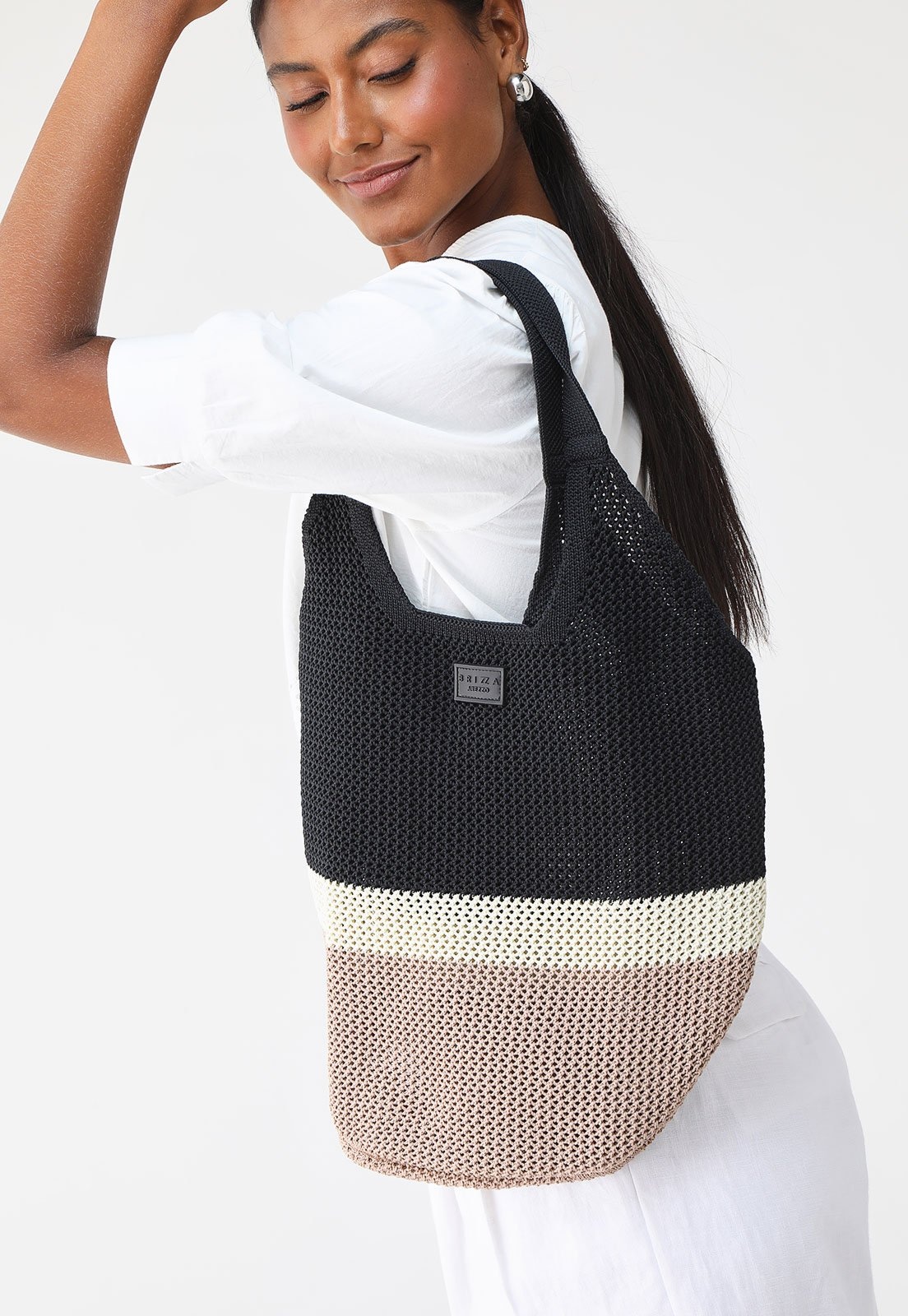 Imagem principal Bolsa Brizza Arezzo Croche Preta Brizza Arezzo preto