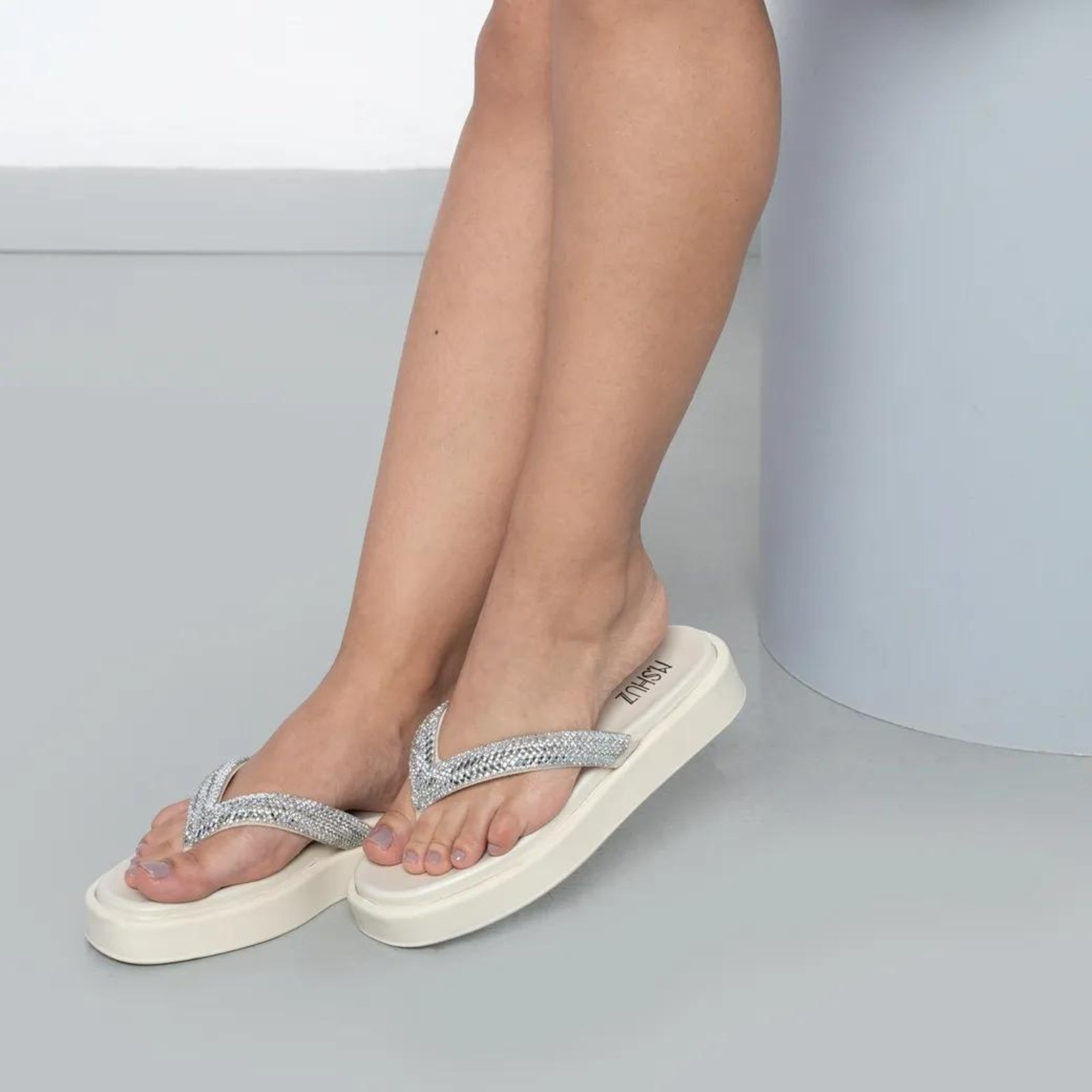 Imagem principal Tamanco M Shuz Salto Bloco Feminino Off-white M Shuz off-white white