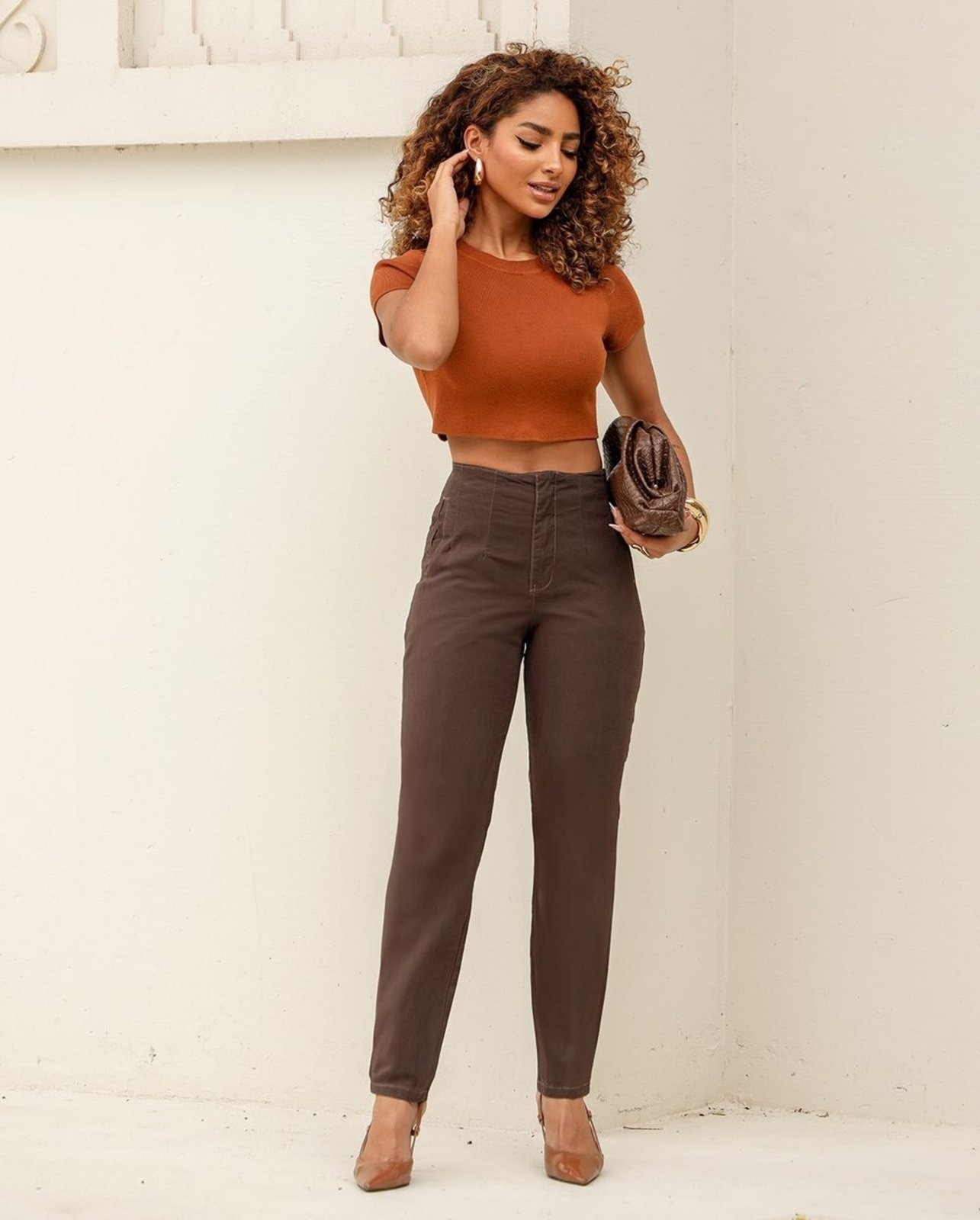 Imagem principal Calça Reta Feminina Alfaiataria 24853 Consciência marrom