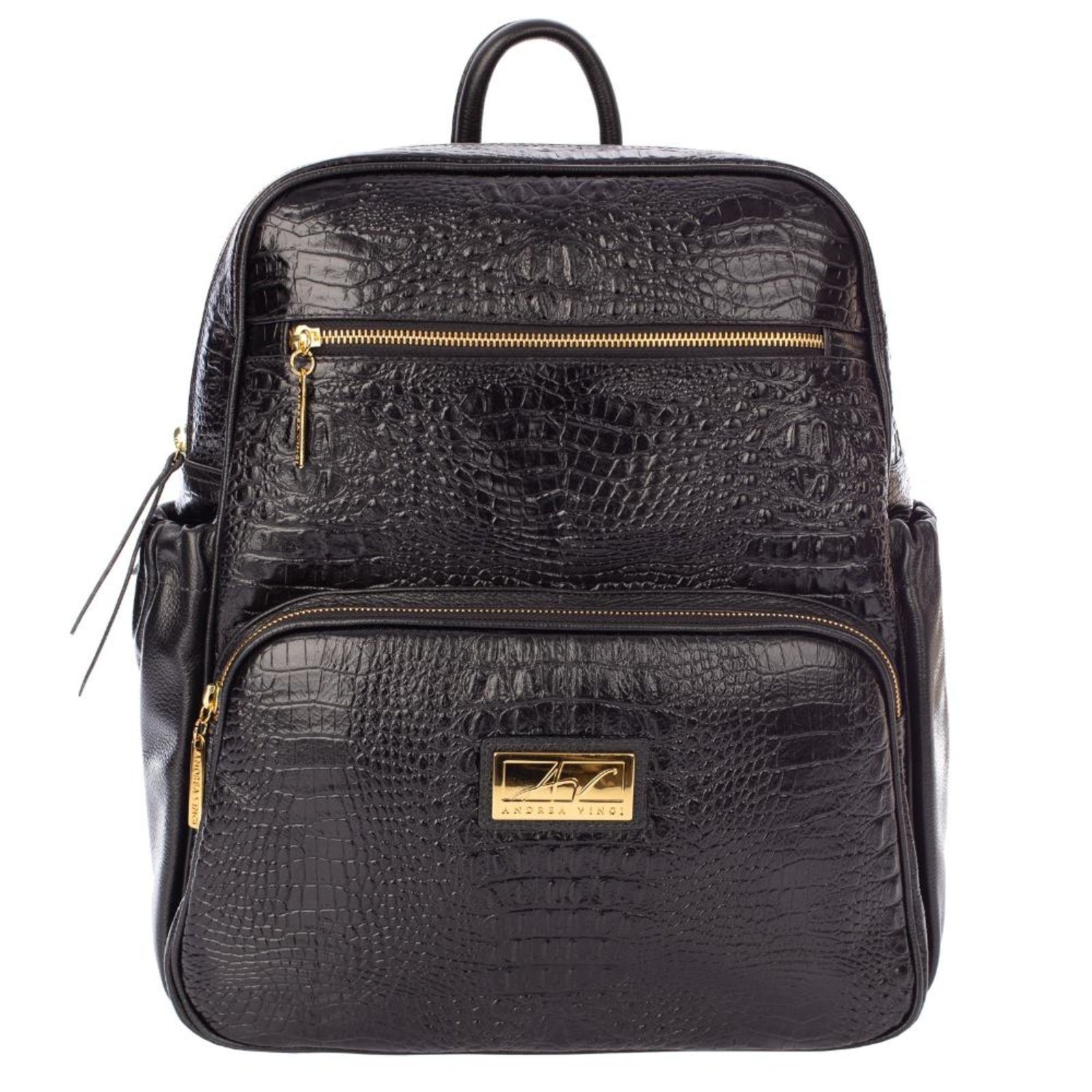 Imagem principal Mochila Feminina Grande Em Couro Croco Zooey Andrea Vinci preto