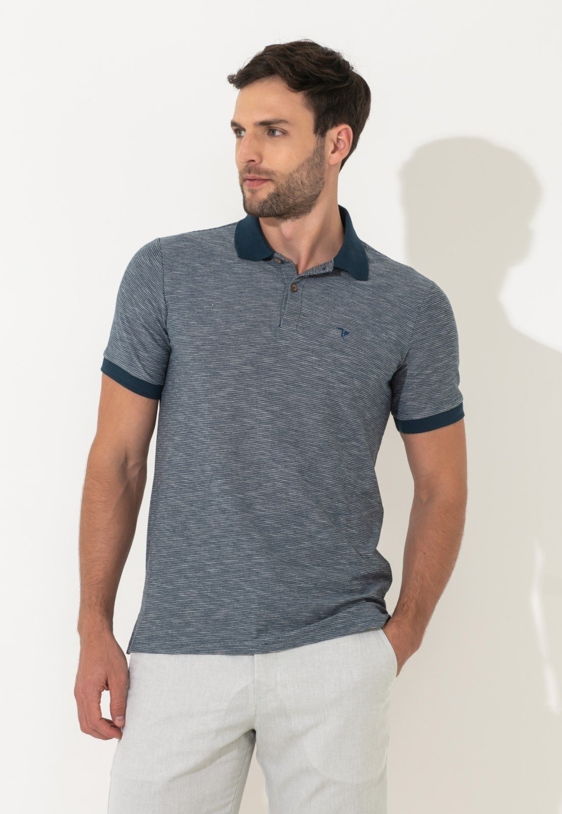 Imagem principal Polo Traymon Manga Curta Slim Petroleo Traymon azul