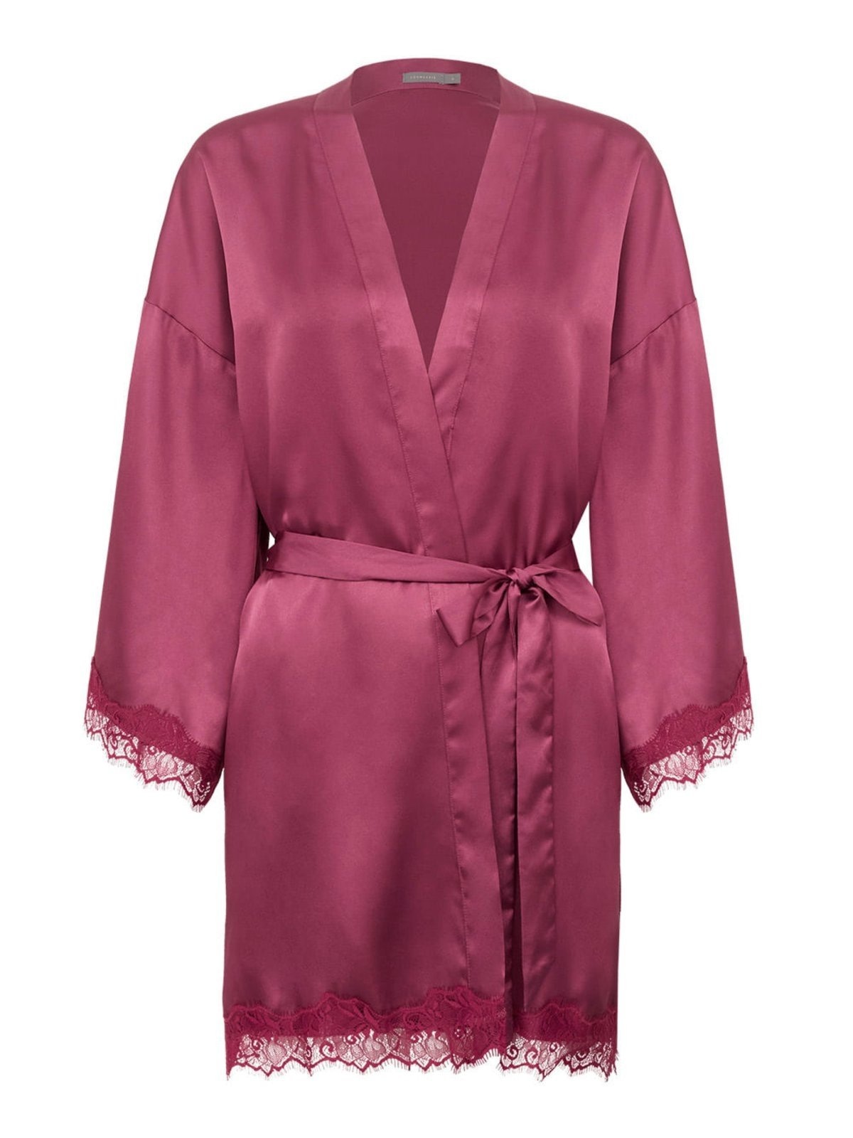 Imagem principal Robe Manga Curta Cetim Renda Angelina Rosa Raspberry Loungerie incolor rosa