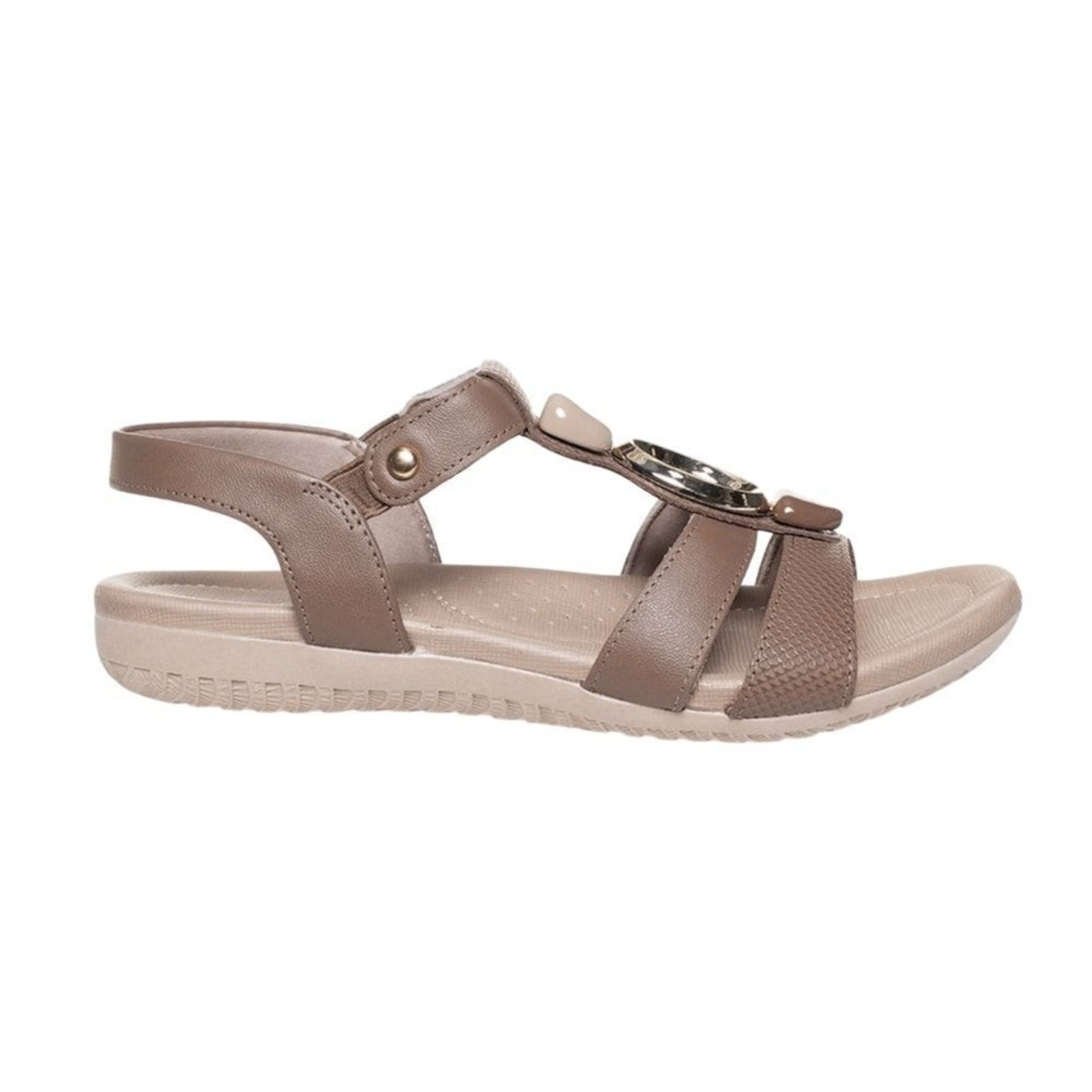 Imagem principal Sandália Rasteira Usaflex Enfeite Feminina Usaflex marrom