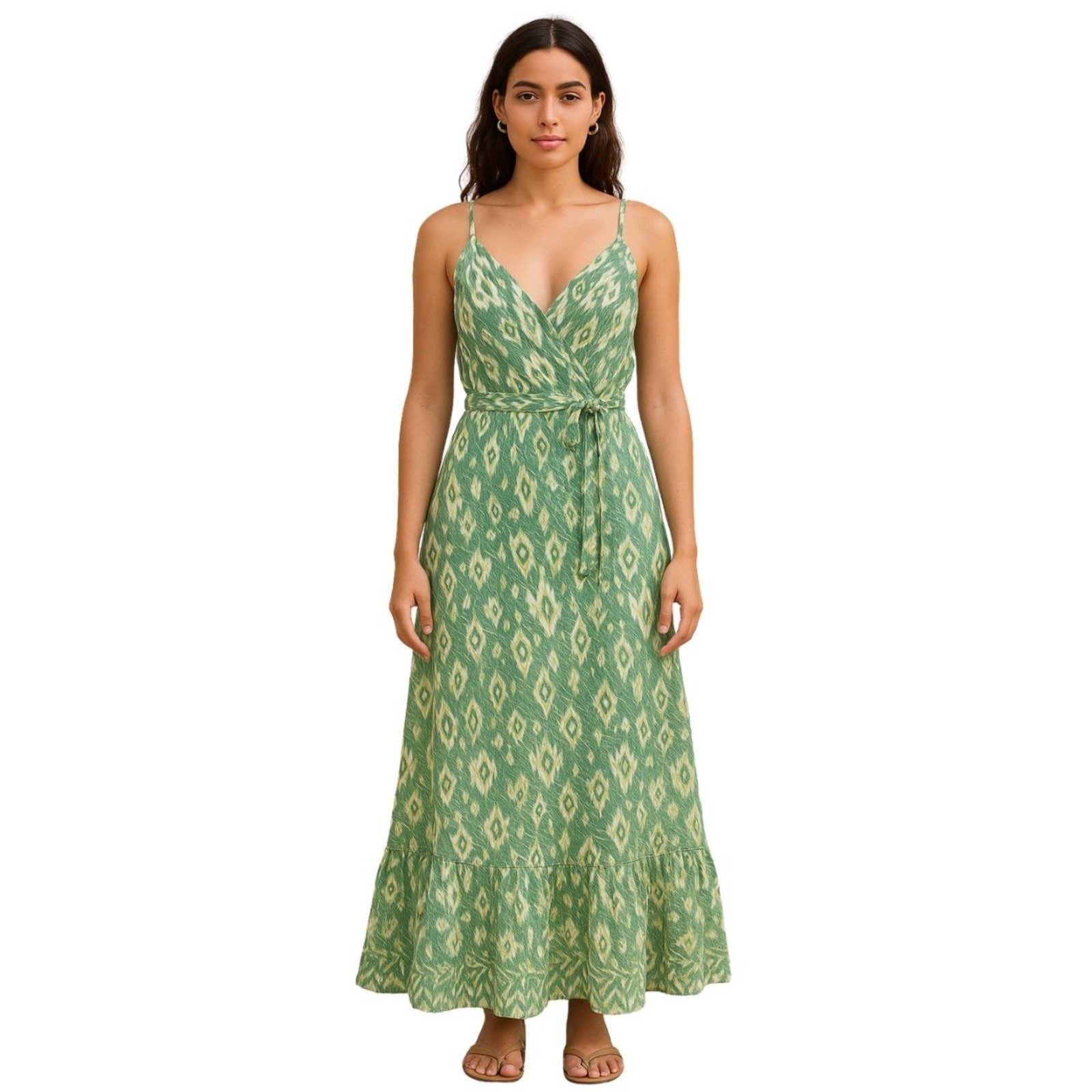 Imagem principal Vestido Indiano Estampado Leve e Fresco FMF verde