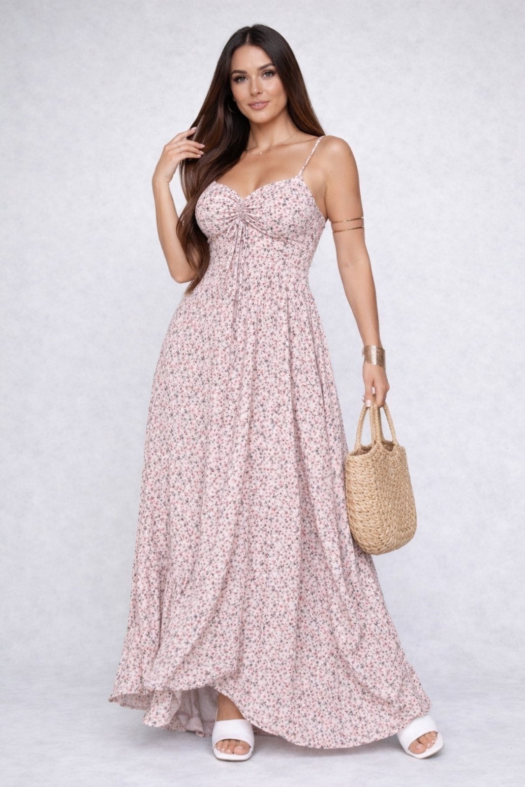 Imagem principal Vestido Longo D Bell Outlet Fashion Alcinha Estampado D BELL OUTLET FASHION rosa