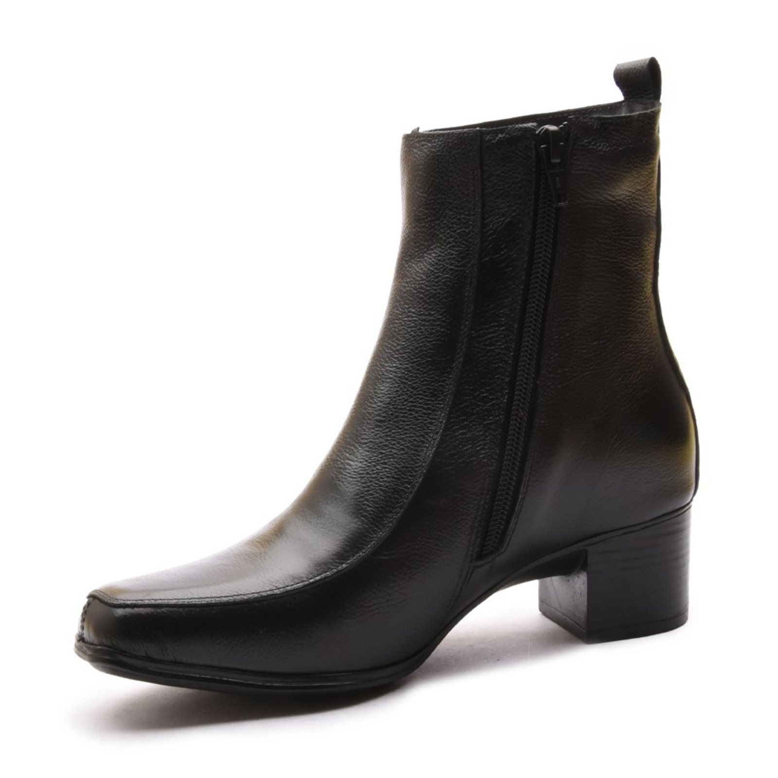 Imagem principal Bota Feminina Em Couro Com Zíper Confortável Fabiana Madus preto