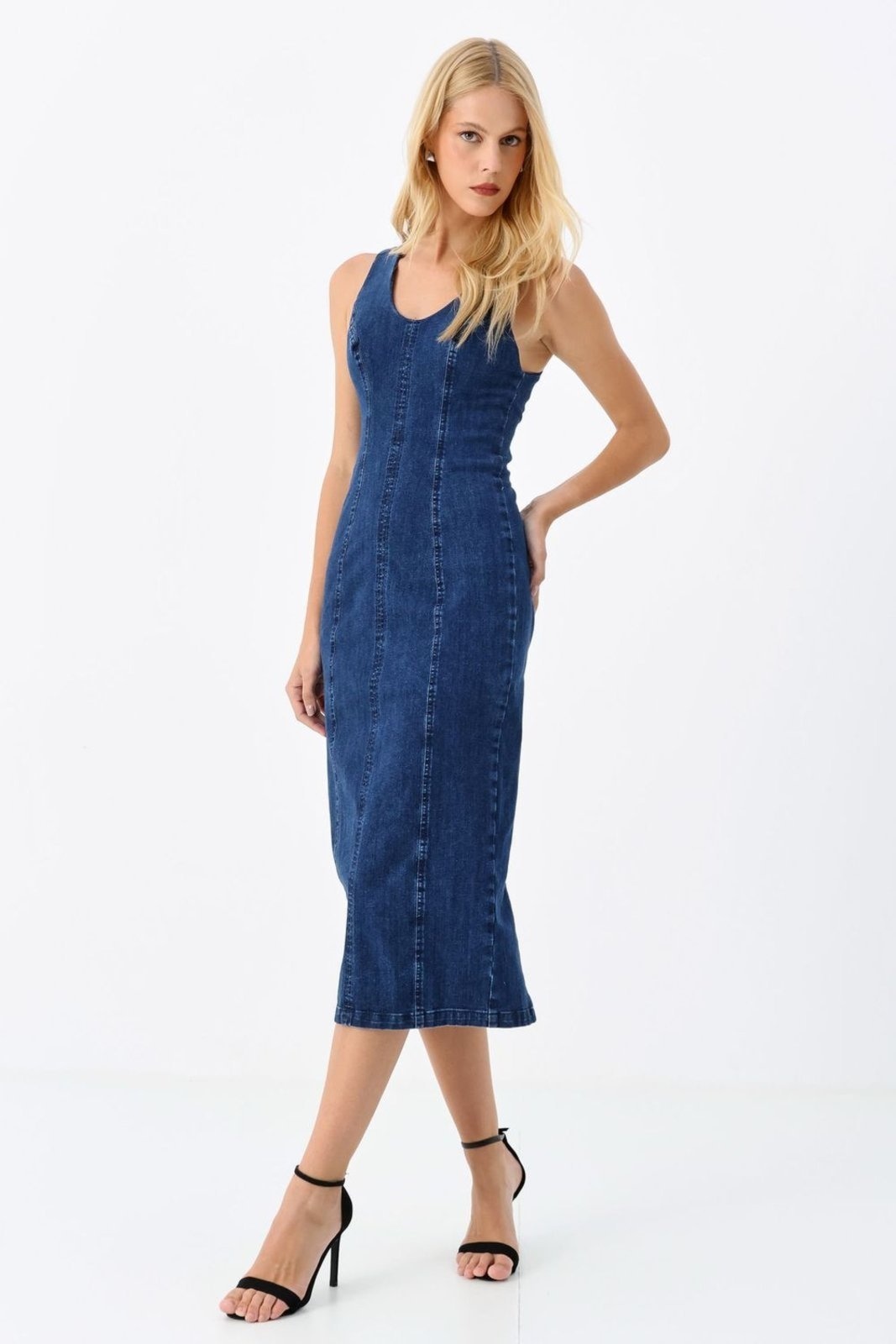 Imagem principal Vestido Midi com Zíper e Fenda ACT FEMININO jeans