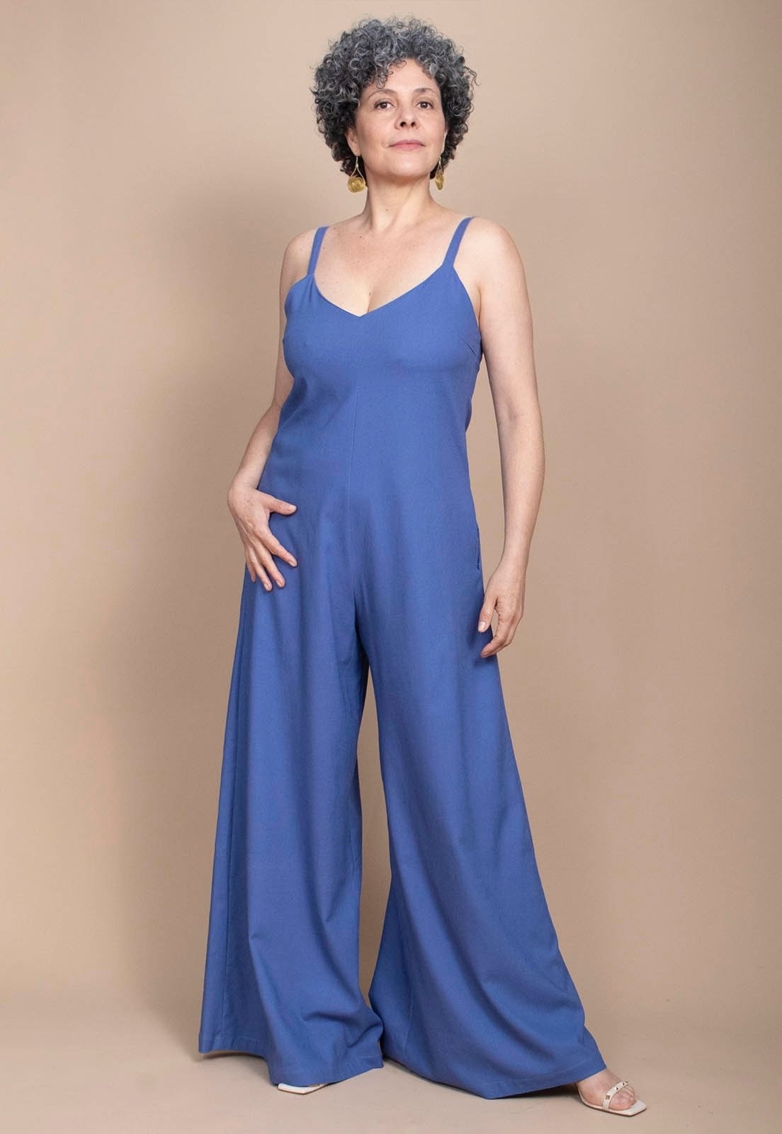 Imagem principal Macacão Amazônia Vital Longo Linho com Viscose Amazonia Vital azul