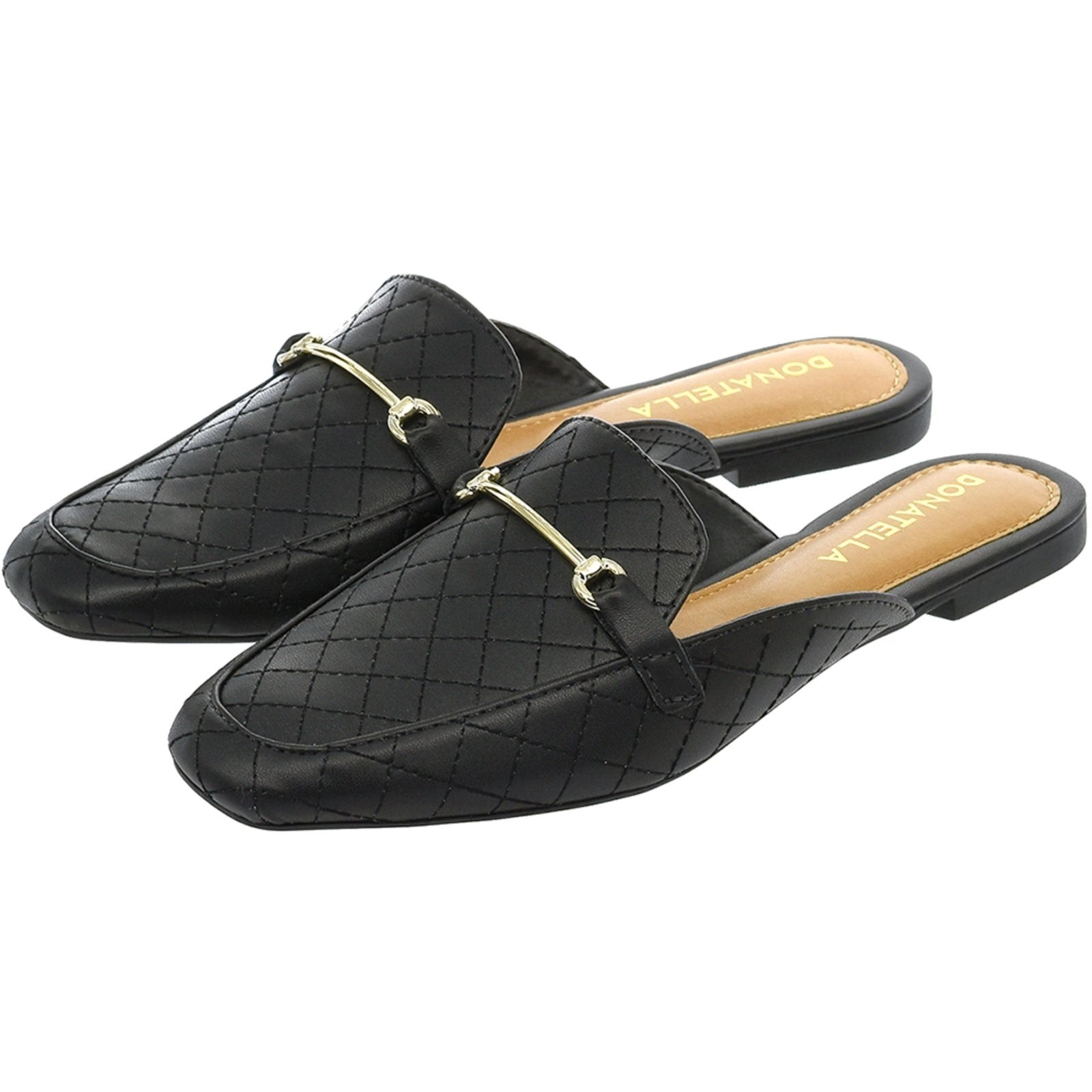 Imagem principal Sapato Mule Femino Donatella Shoes Bico Quarado Matelassê Monte Shoes preto