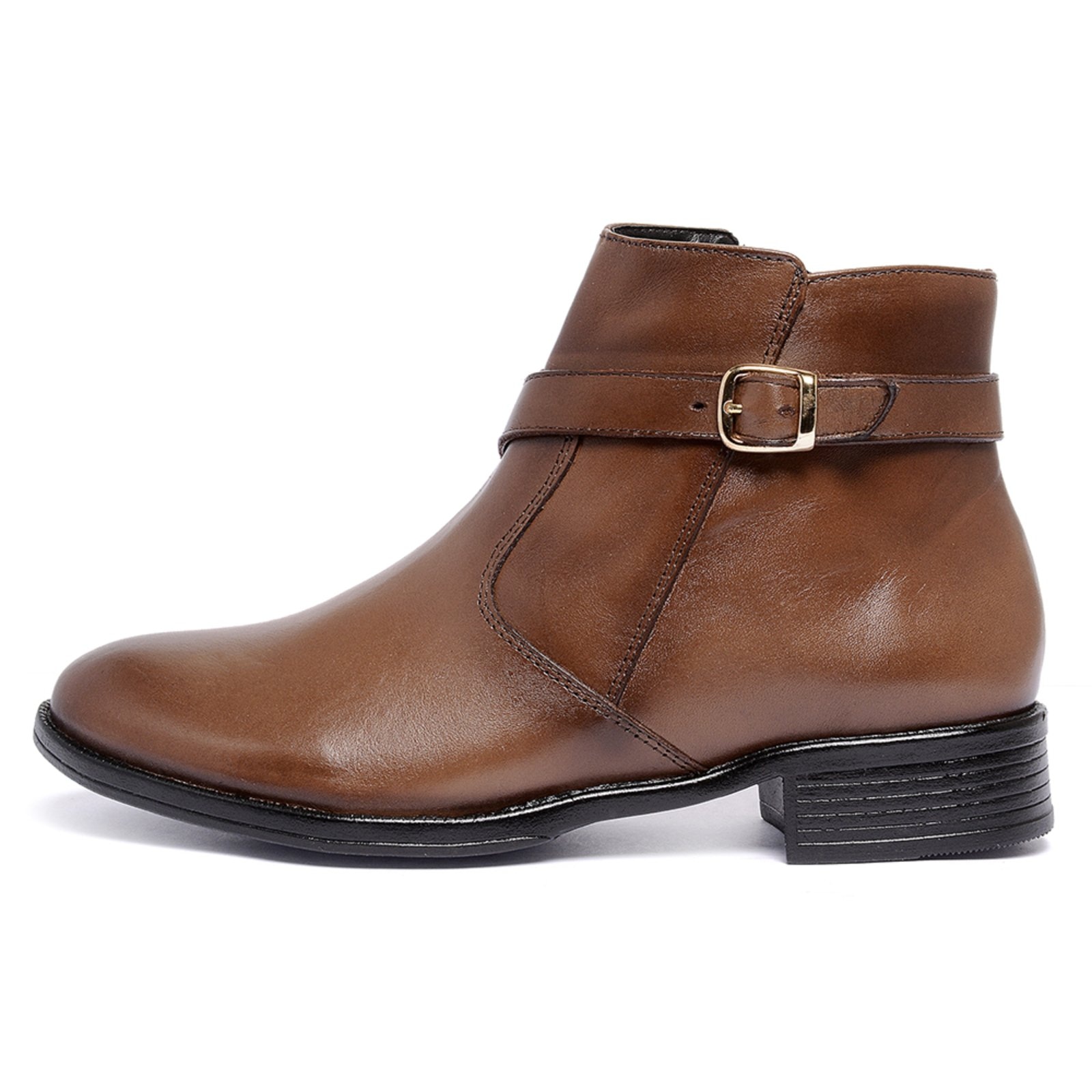 Imagem principal Bota Montaria Cano Curto Feminina Ferrile em Couro Zíper Café Ferrile marrom