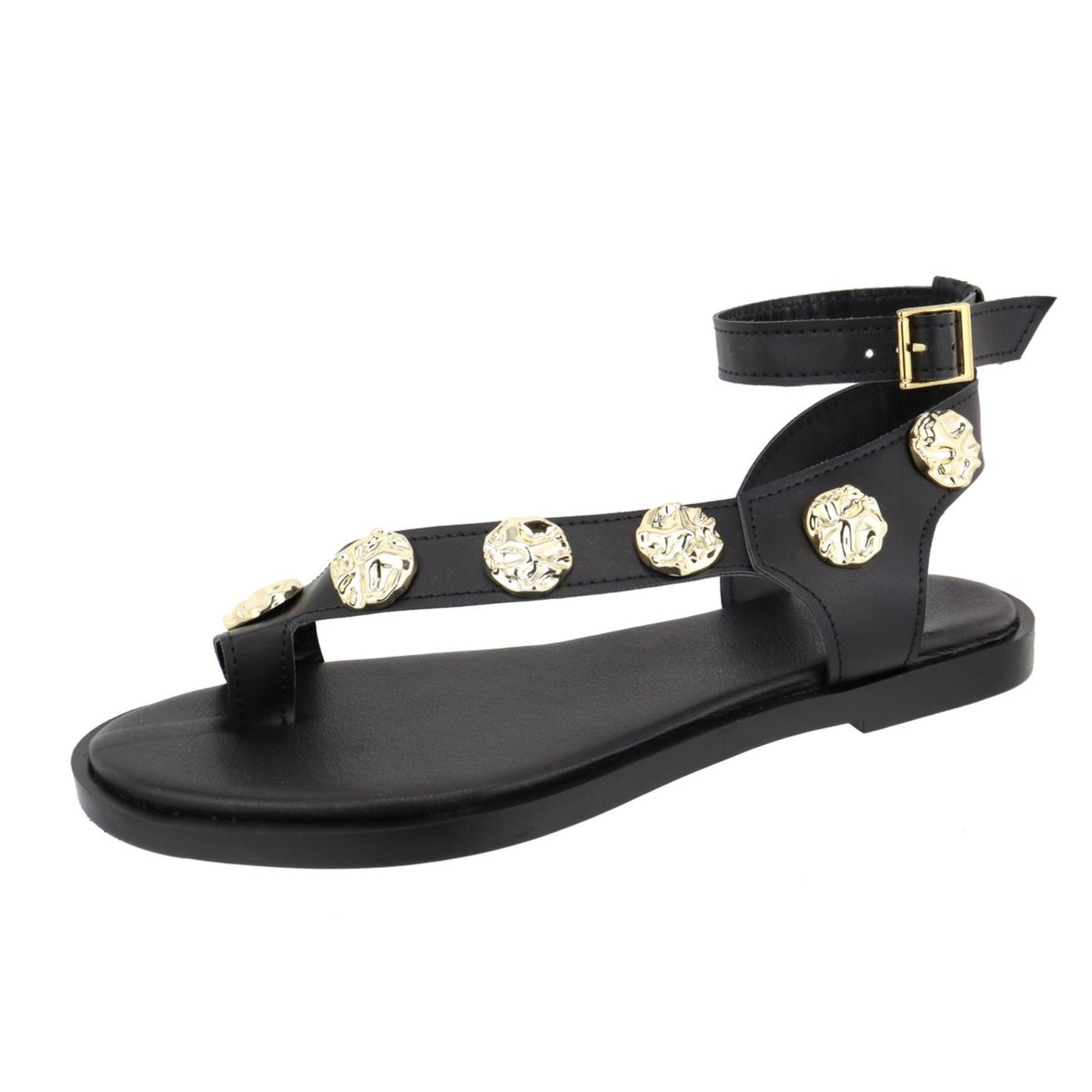 Imagem principal Rasteira Sandália Feminina Metais Delicada Lançamento Preta TELLINI STORE preto