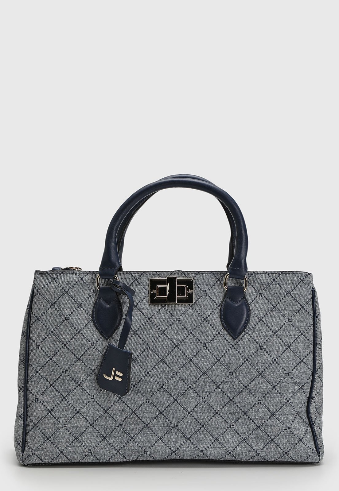 Imagem principal Bolsa Tiracolo Feminina Jorge Bischoff Alça Dupla Geométrica Jorge Bischoff azul marinho