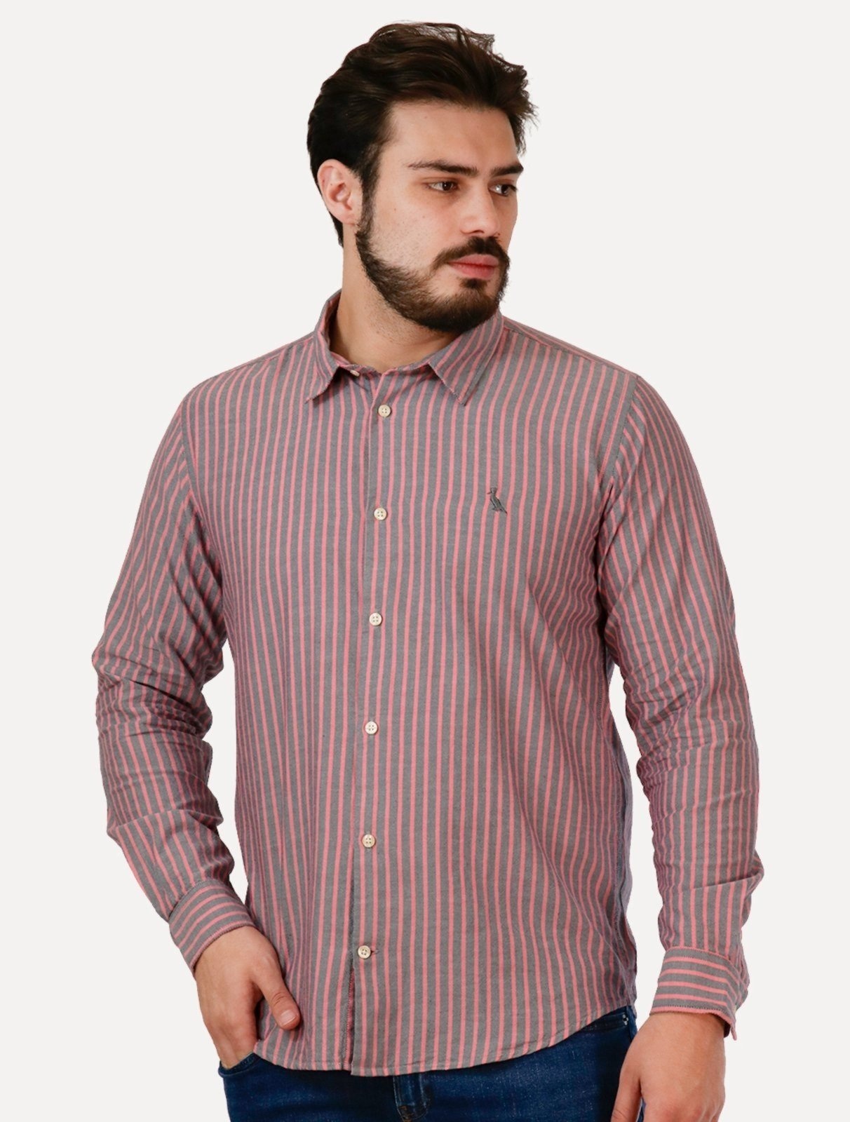 Imagem principal Camisa Reserva Masculina Listras Filo Vermelha / Grafite Reserva vermelho