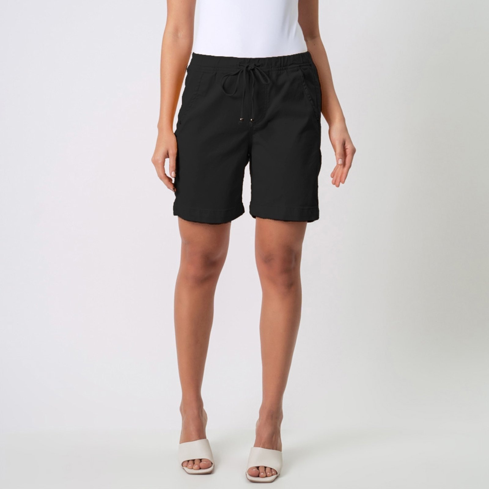 Imagem principal Bermuda Jogger Jeans Confort Colors Com Elástico na Cintura Preta Bloom preto