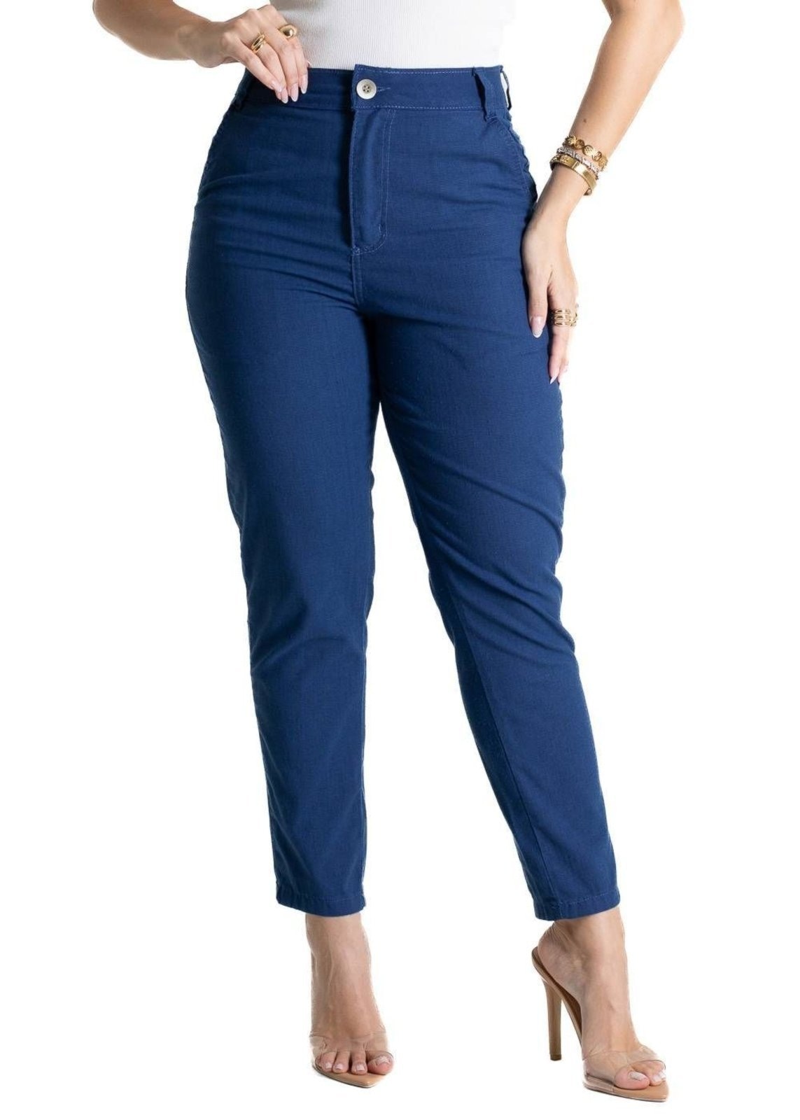 Imagem principal Calça Linho Sawary Mom - 281413 Sawary azul