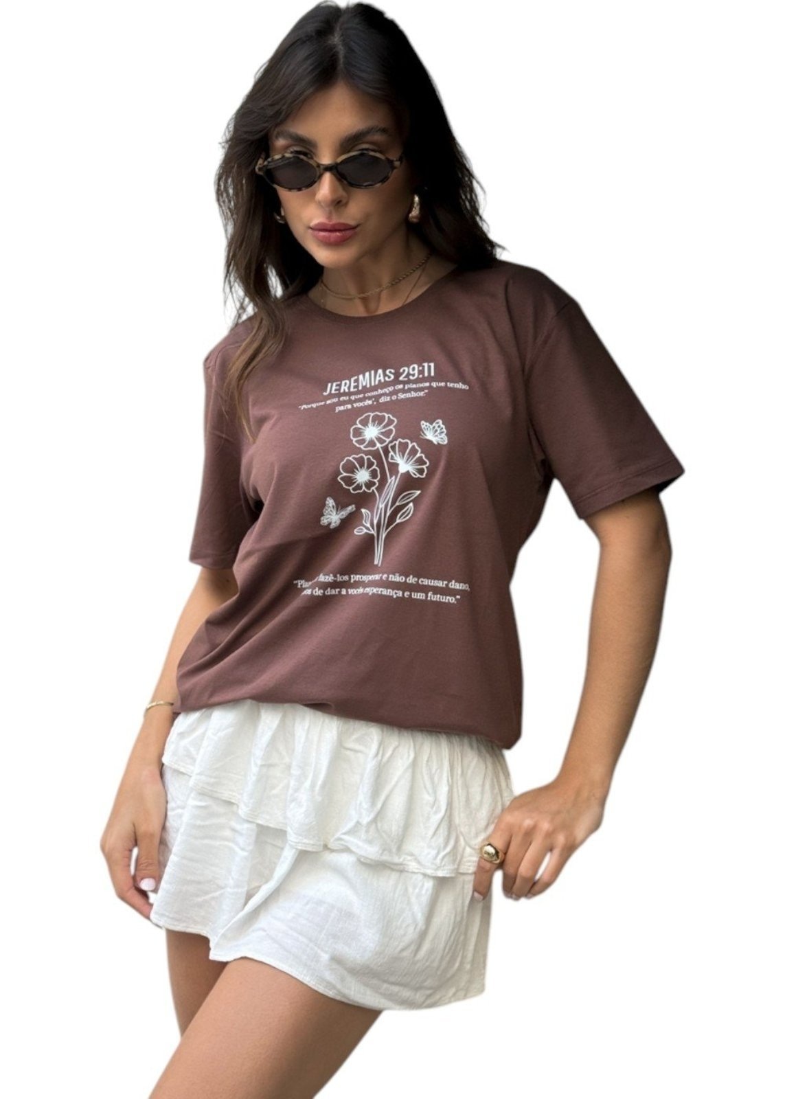 Imagem principal Camiseta Feminina Cianitas Escuro Estampa Jeremias Cianitas marrom