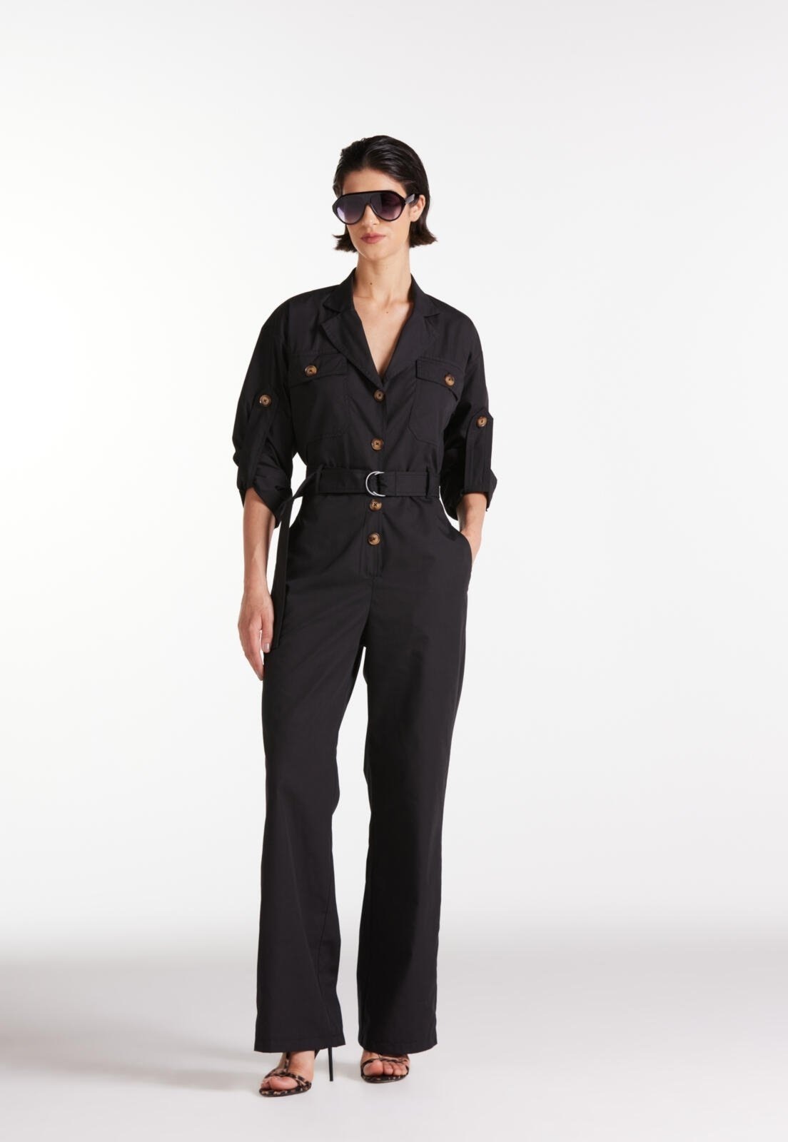 Imagem principal Macacão Longo Com Cinto Traymon Traymon preto