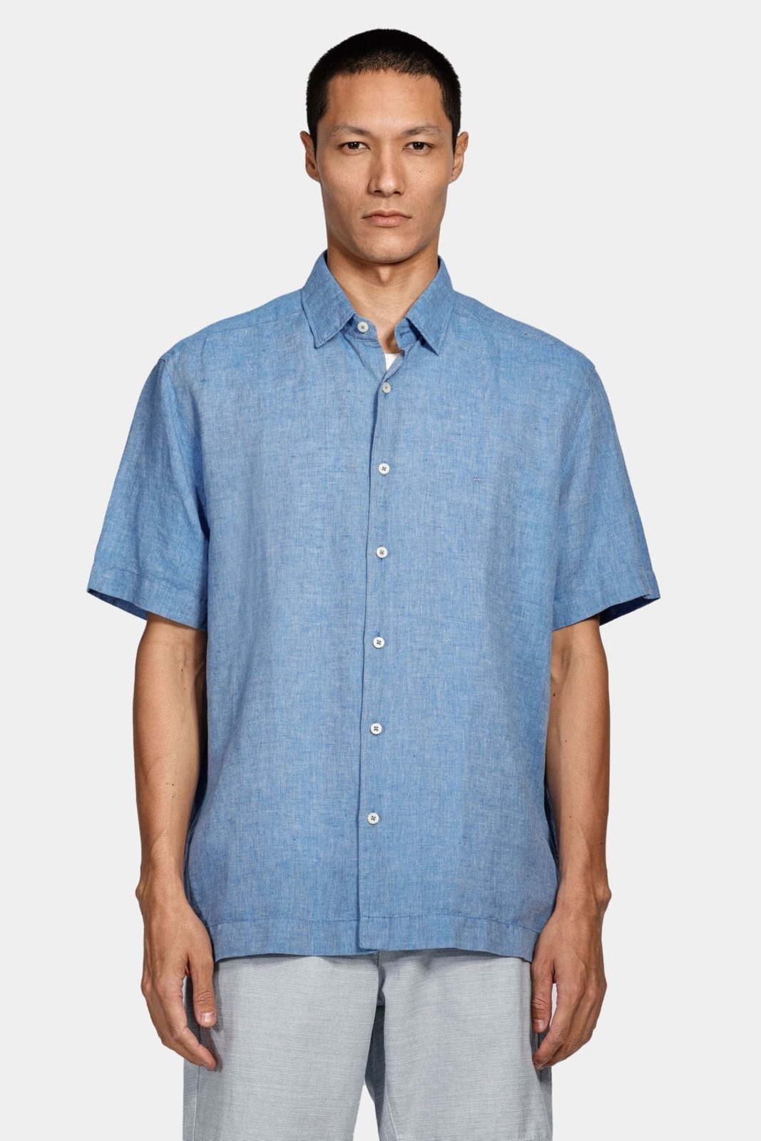 Imagem principal Camisa Aramis Manga Curta Regular Ampla Linho Algodão Aramis azul