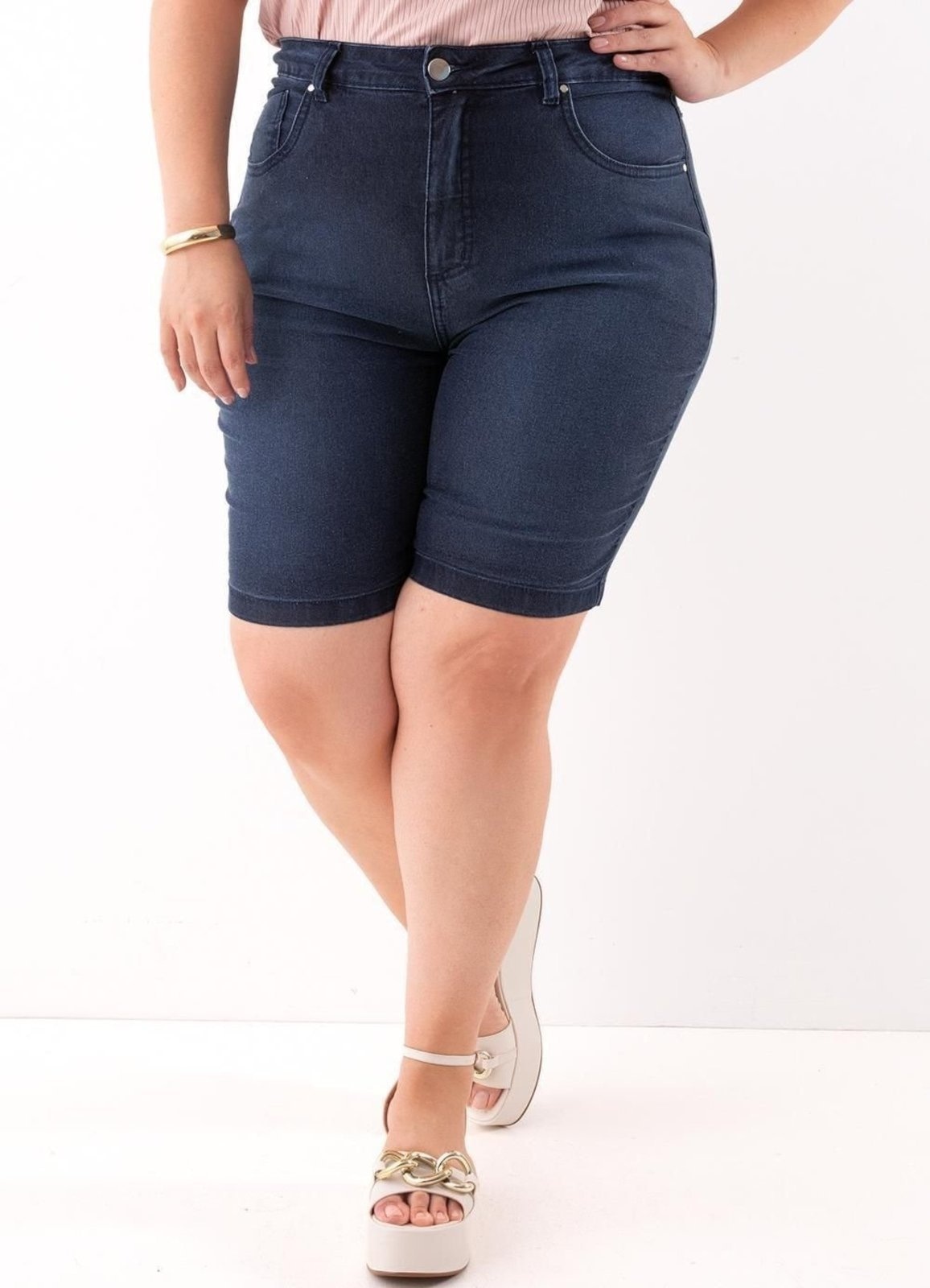 Imagem principal Bermuda Com Elastano Jeans Escuro Marguerite azul