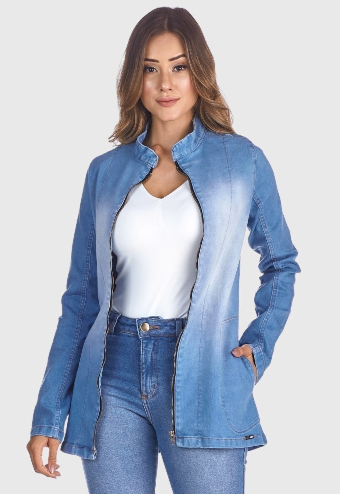 Imagem principal Jaqueta Jeans HNO Jeans Blazer Gola Padre New Style HNO Jeans azul