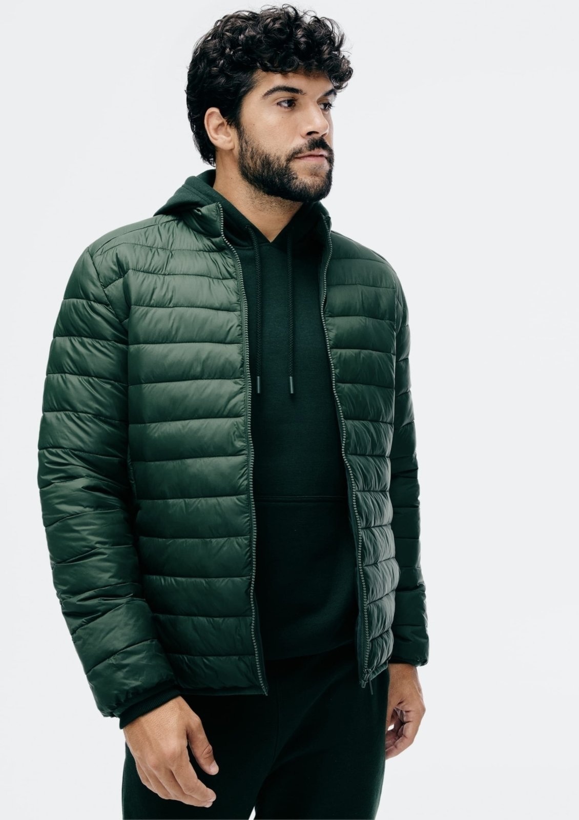 Imagem principal Jaqueta Básica Masculina Puffer Regular Matelassê Hering verde