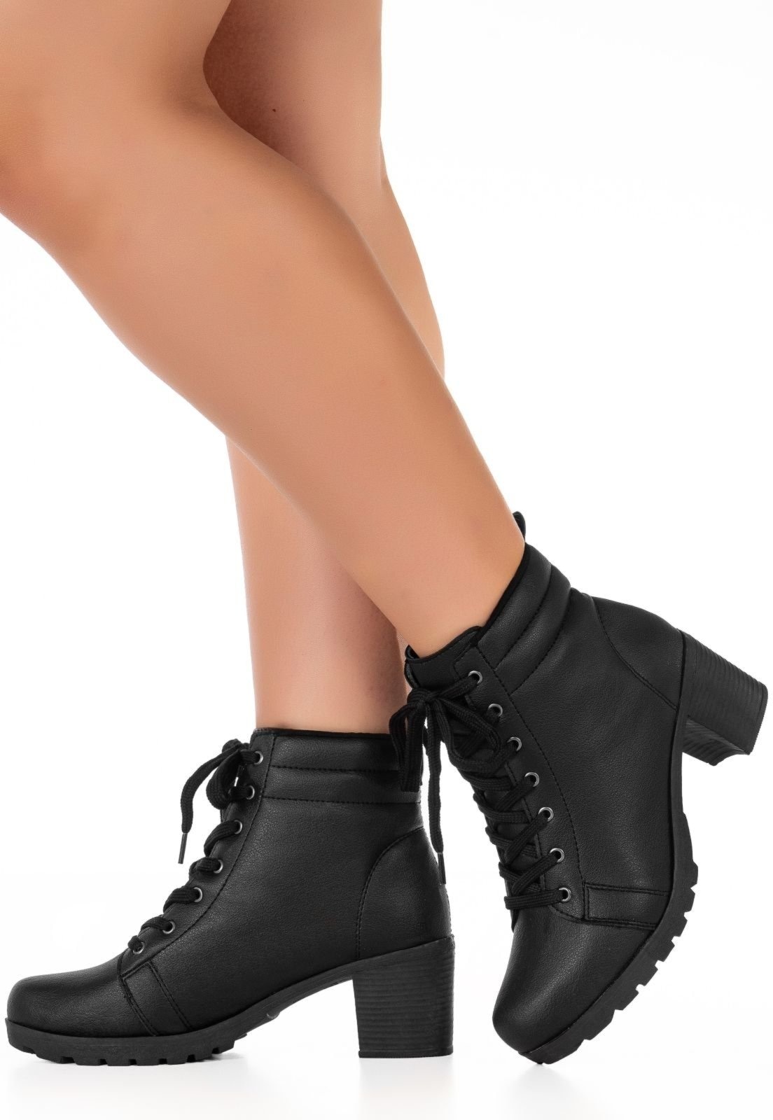 Imagem principal Coturno Gigil Bota Salto Grosso Baixo Gigil preto