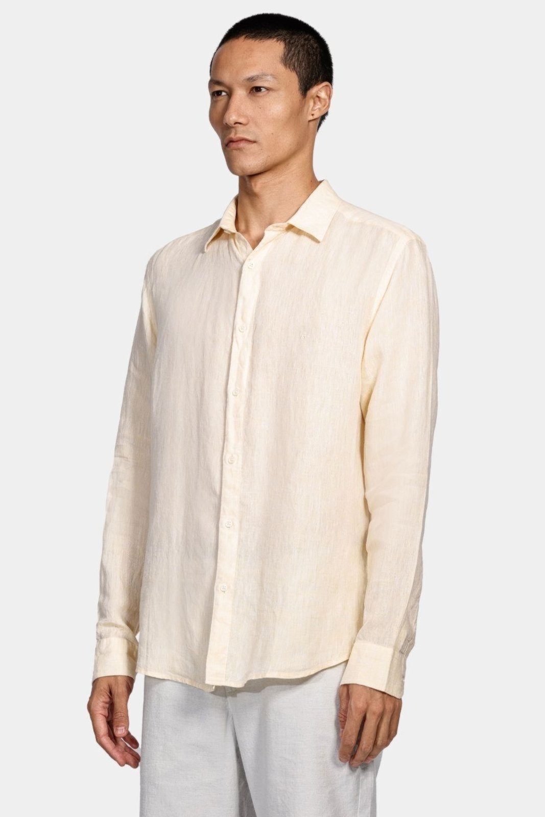 Imagem principal Camisa Aramis Aramis Manga Longa Slim Linho Irlandês Amarelo Aramis incolor