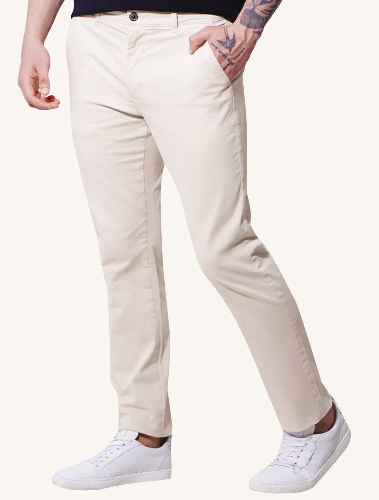 Imagem principal Calça Tommy Hilfiger Masculina de Sarja Brooklyn Areia Tommy Hilfiger bege