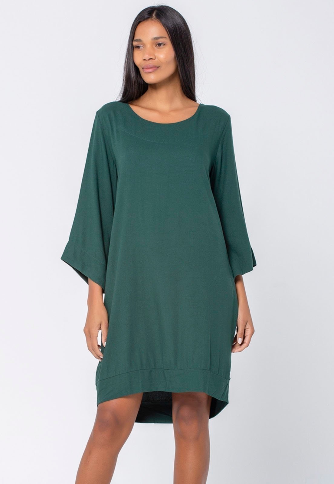 Imagem principal Vestido Curto Amazonia Vital Viscose Manga Ampla Balli Musgo Amazonia Vital verde